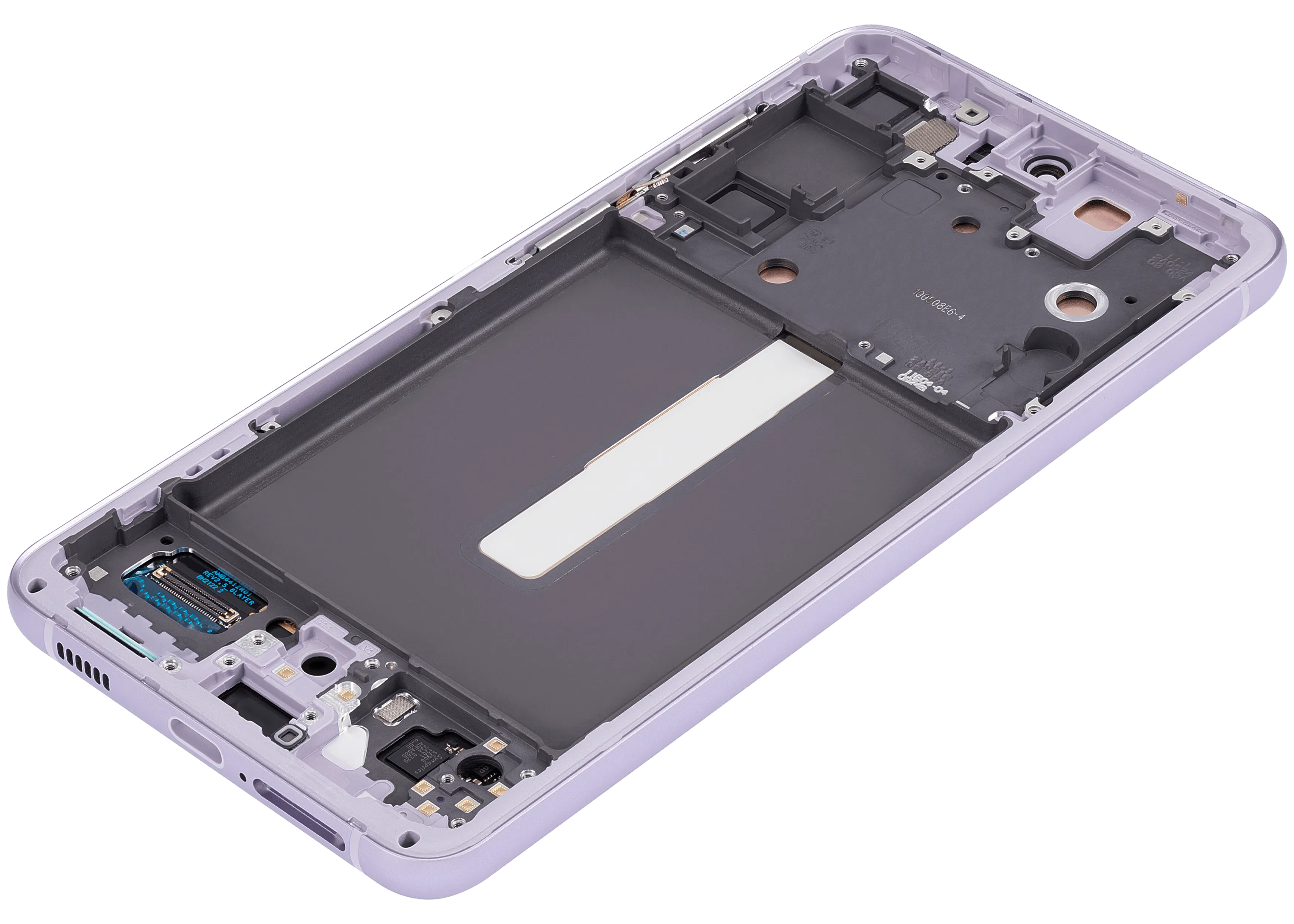 OLED-Display mit Rahmen für Samsung Galaxy S21 FE 5G (US & Internationale Version) (Aftermarket Plus) (120Hz) (Lavender)