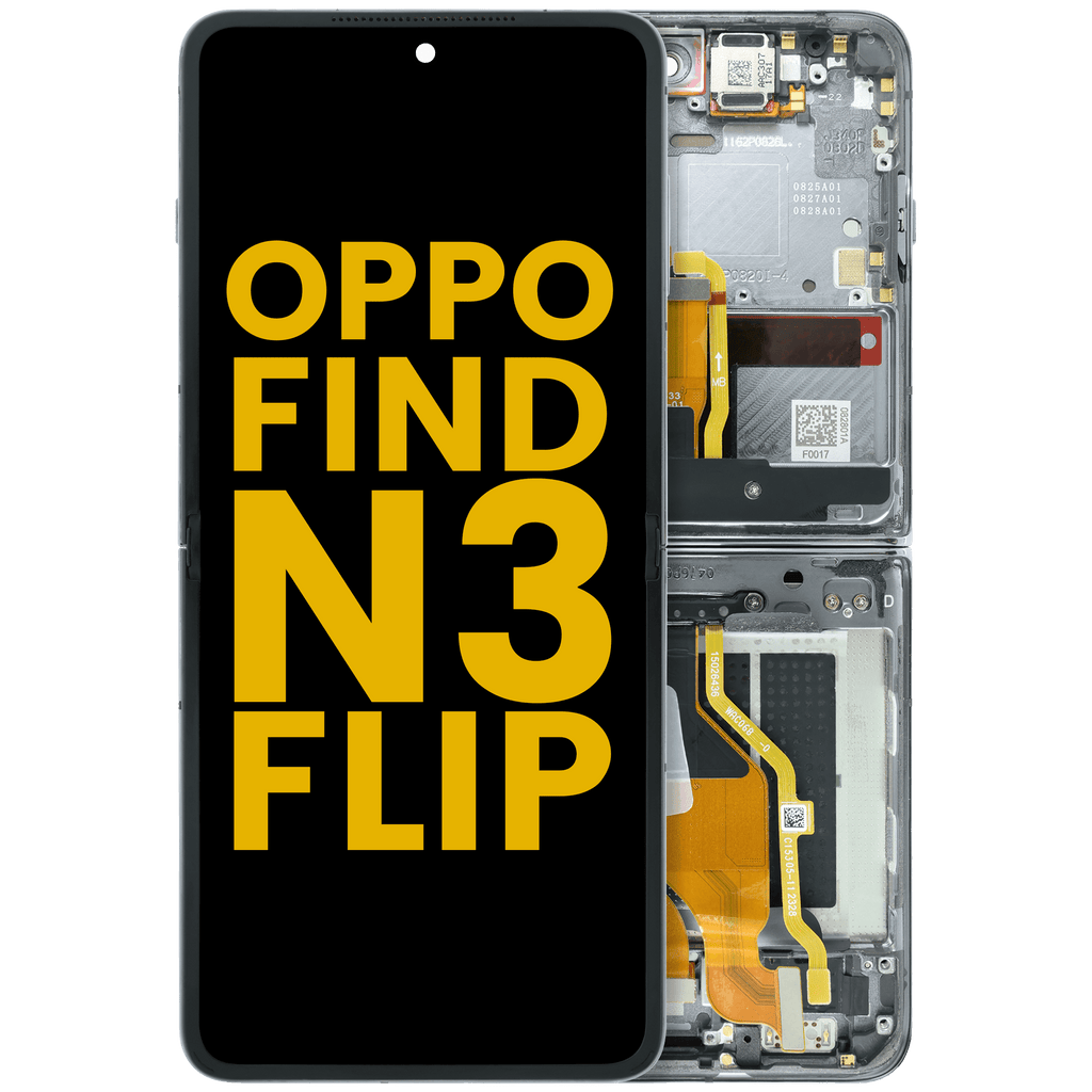 Innen OLED-Display mit Rahmen für Oppo Find N3 Flip (Refurbished) (Schwarz)