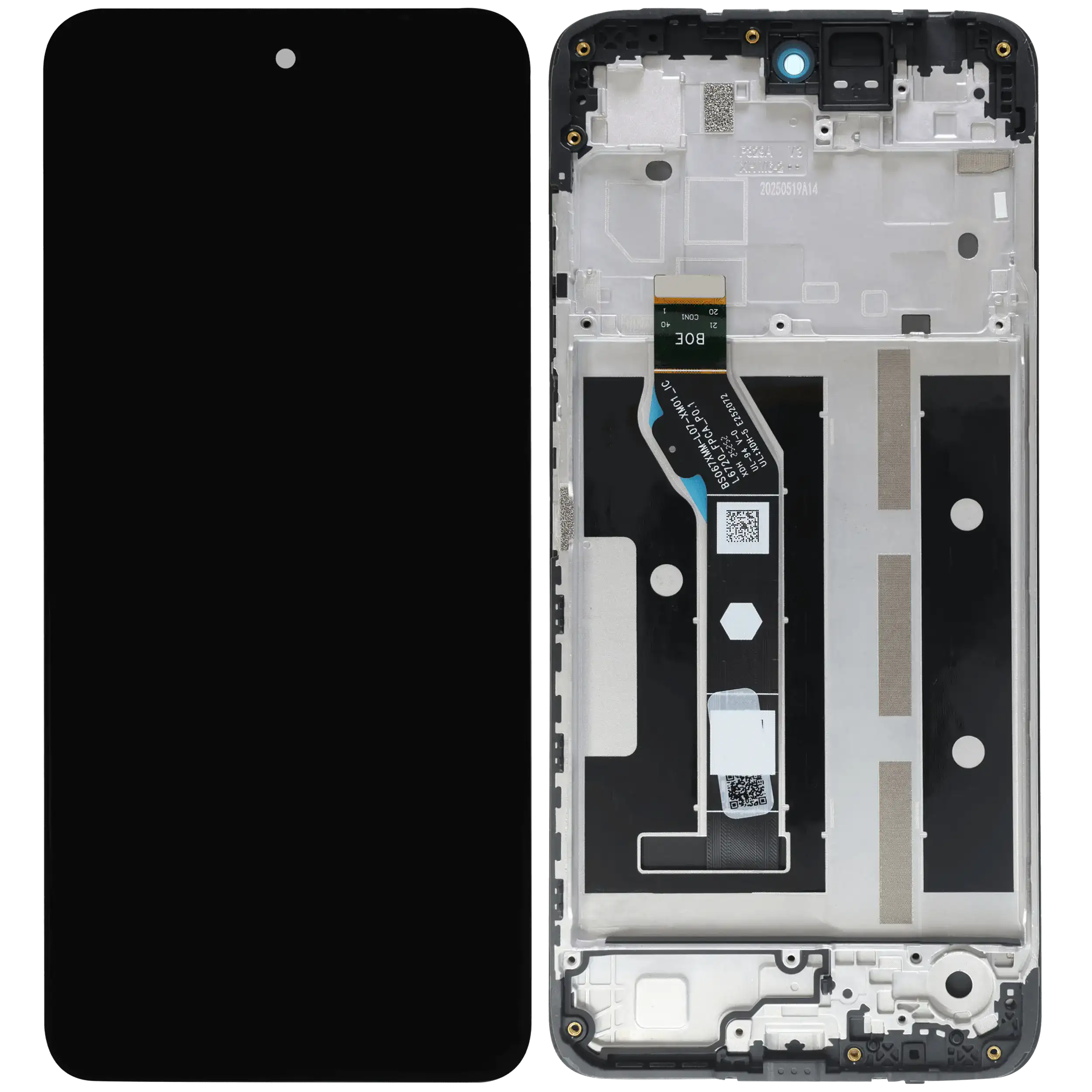 LCD-Display mit Rahmen für Motorola Moto G15 (XT2521 /2025) (Original OEM) (Alle Farben)