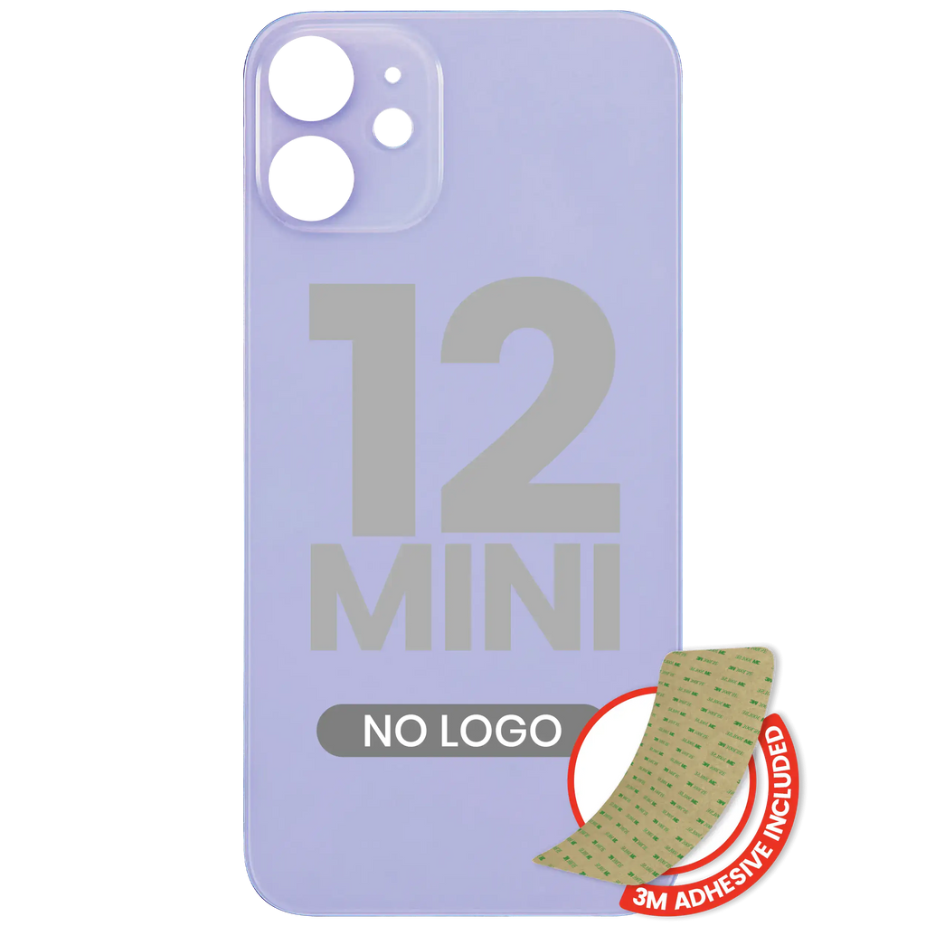 Back Cover with 3M Adhesive for iPhone 12 Mini (No Logo / Large Camera Cutout) (Purple)