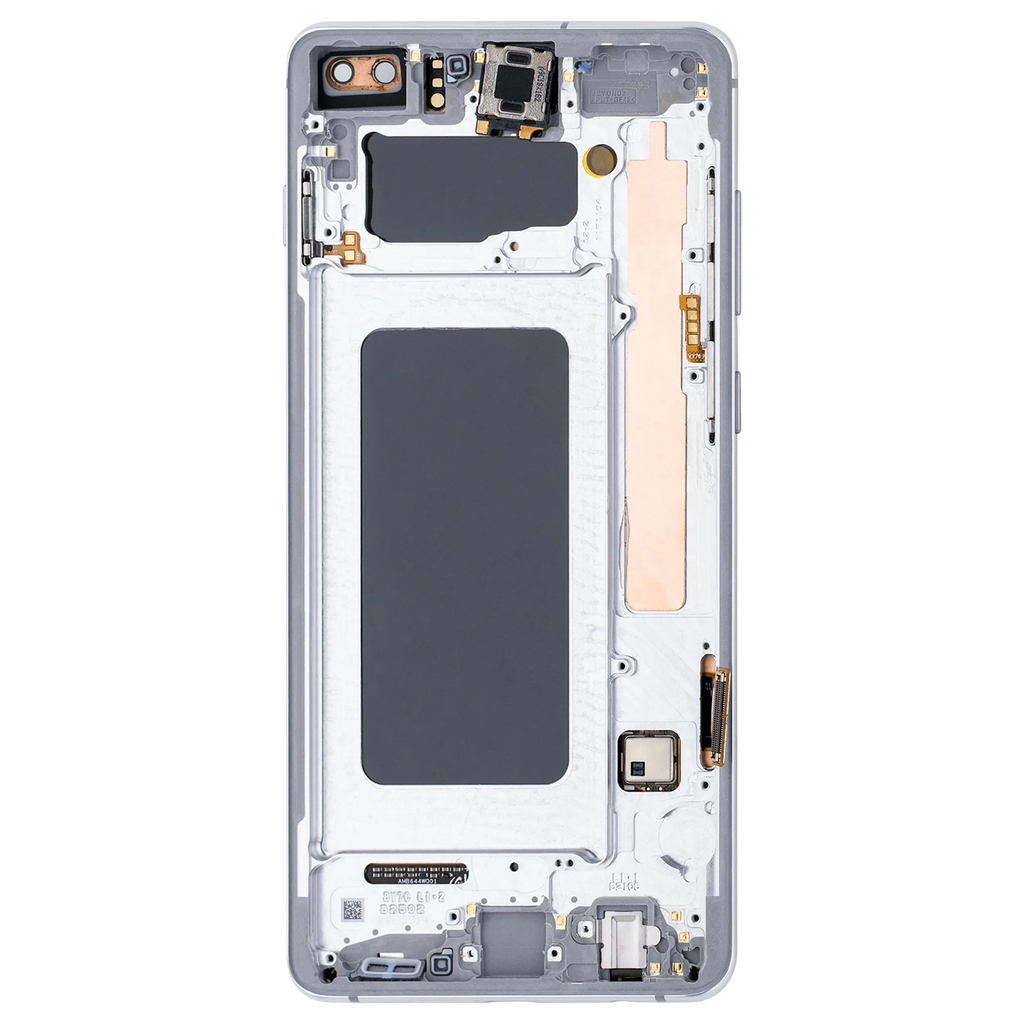 OLED-Display mit Rahmen für Samsung Galaxy S10 Plus (Aftermarket Plus) (Prism White)