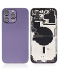 Backcover/Rahmen mit Small Parts für iPhone 14 Pro Max (US-Version) (gebrauchter OEM-Ausbau, Qualität A) (Deep Purple)