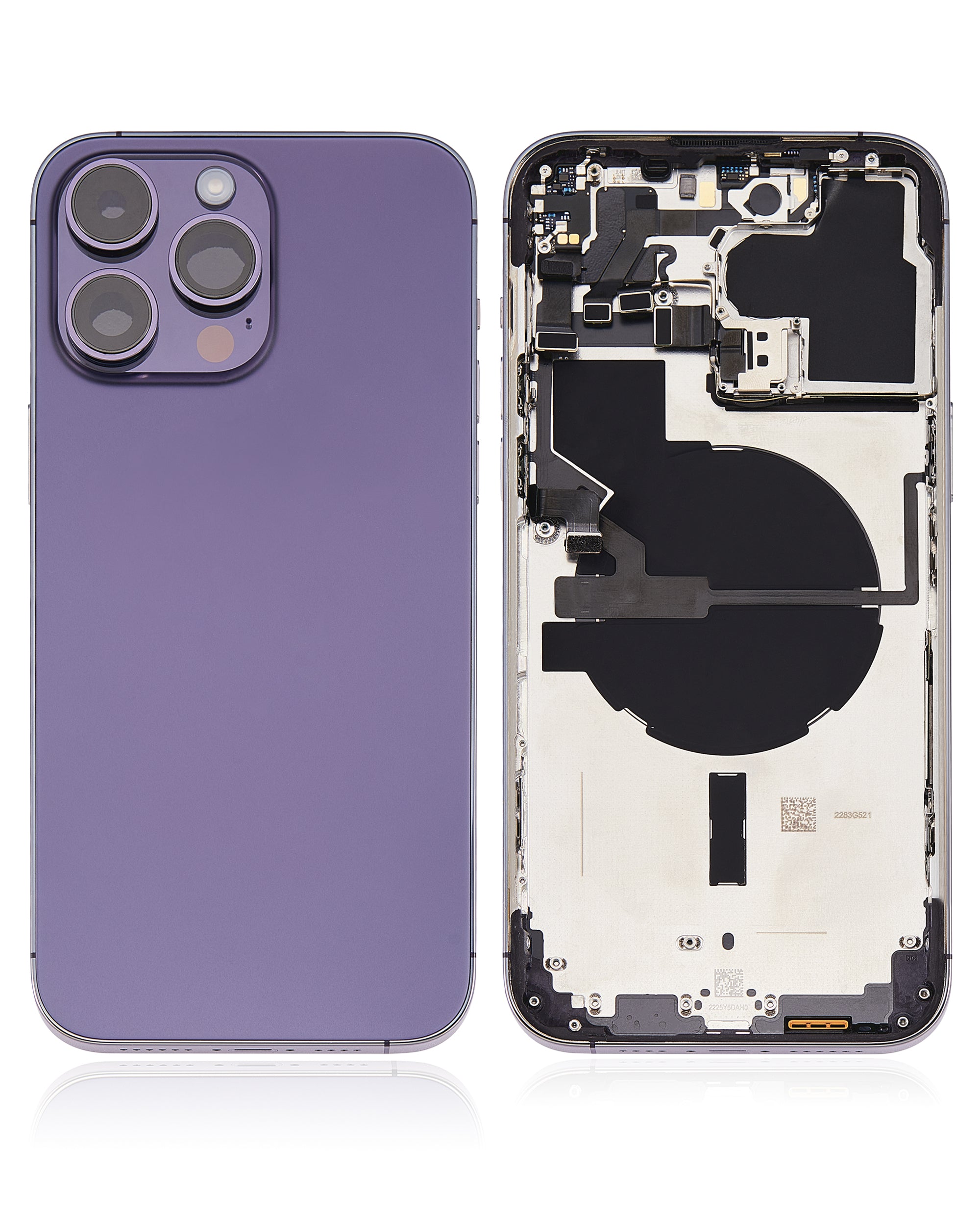 Backcover/Rahmen mit Small Parts für iPhone 14 Pro Max (US-Version) (gebrauchter OEM-Ausbau, Qualität A) (Deep Purple)