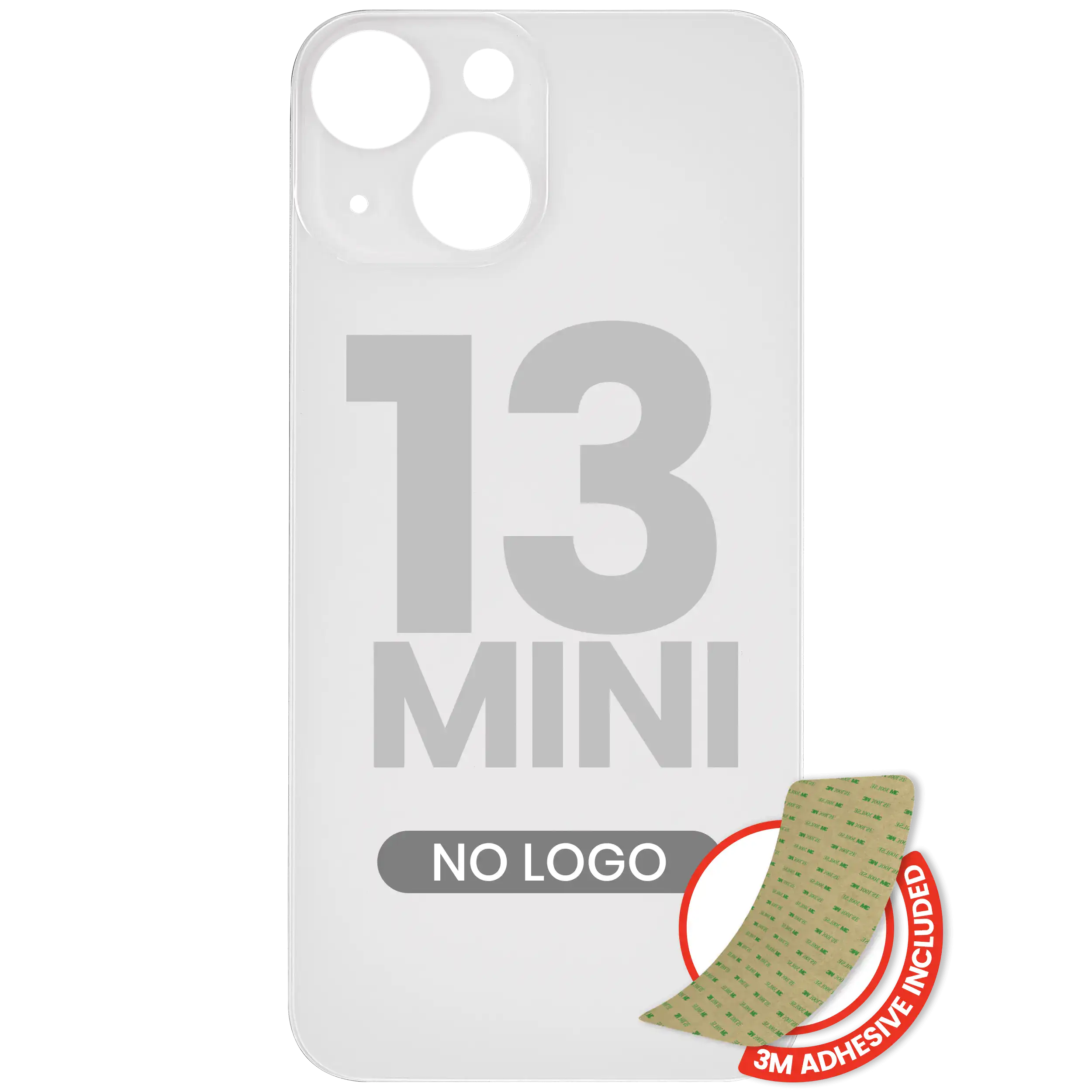 Backcover für iPhone 13 Mini, 3M-Kleber, ohne Logo, großes Kameraloch, Starlight
