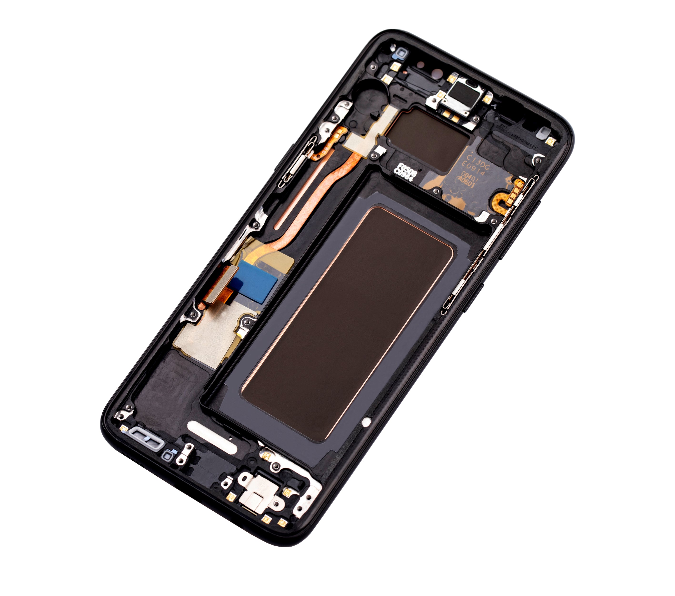 OLED-Display mit Rahmen für Samsung Galaxy S8 (gebrauchter OEM-Ausbau, Qualität B/C) (Midnight Schwarz)