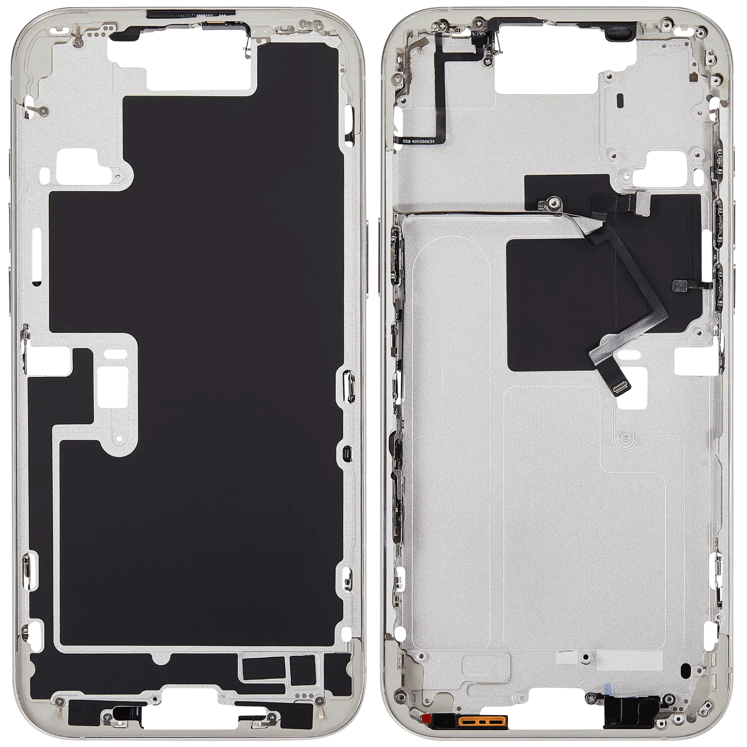 Midframe/Rahmen mit Power And Volume Button für iPhone 16 Pro Max (US-Version) (Aftermarket Plus) (Weiß Titanium)