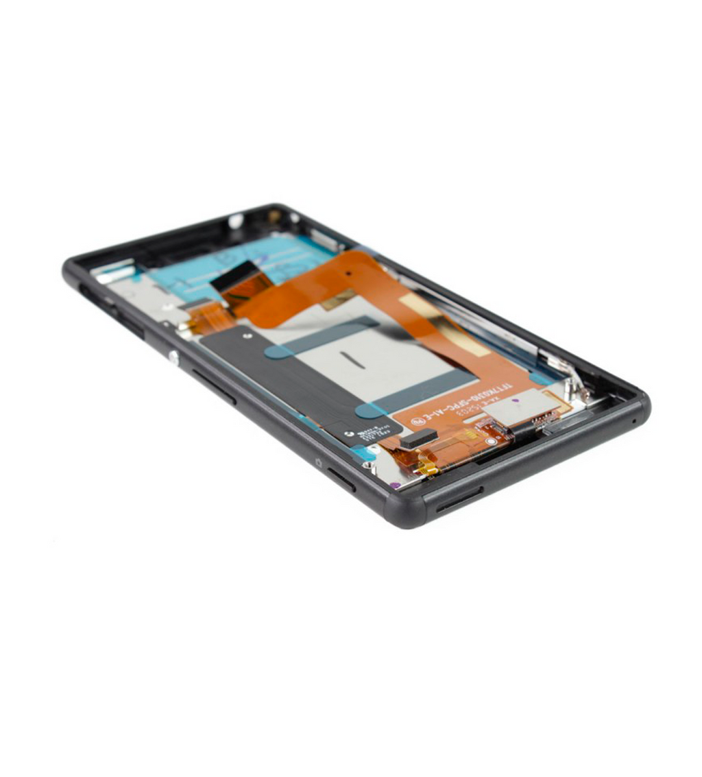 LCD-Display mit Rahmen für Sony Xperia M4 Aqua (E2303 / E2306 / E2353 / E2363) (Schwarz)
