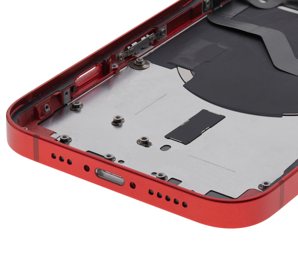 Backcover/Rahmen mit Small Parts für iPhone 12 (EU / Global Version) (gebrauchter OEM-Ausbau, Qualität A) (Rot)