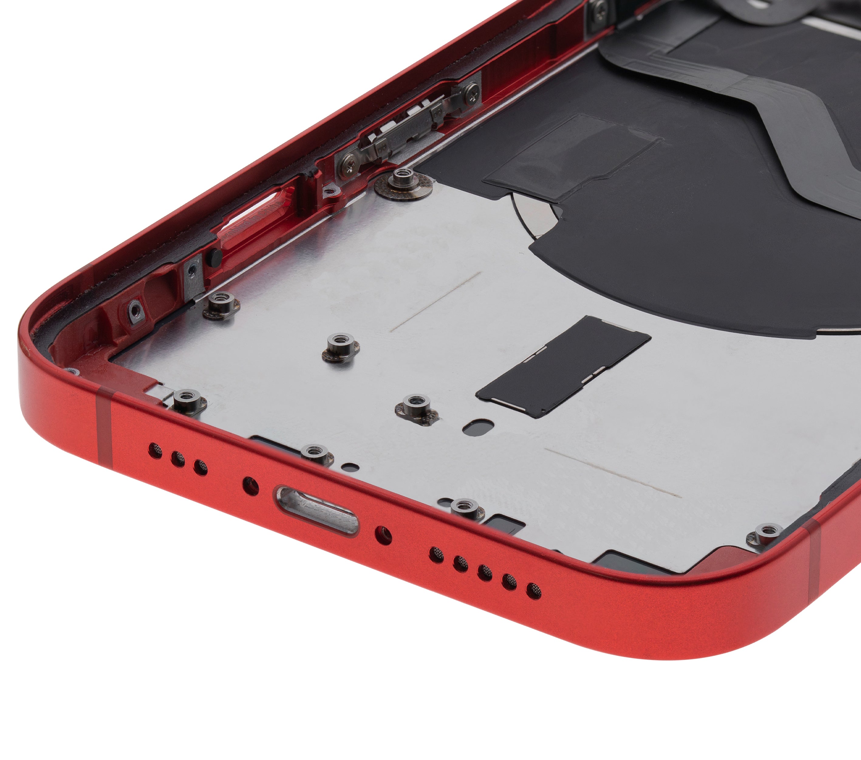 Backcover/Rahmen mit Small Parts für iPhone 12 (EU / Global Version) (gebrauchter OEM-Ausbau, Qualität A) (Rot)