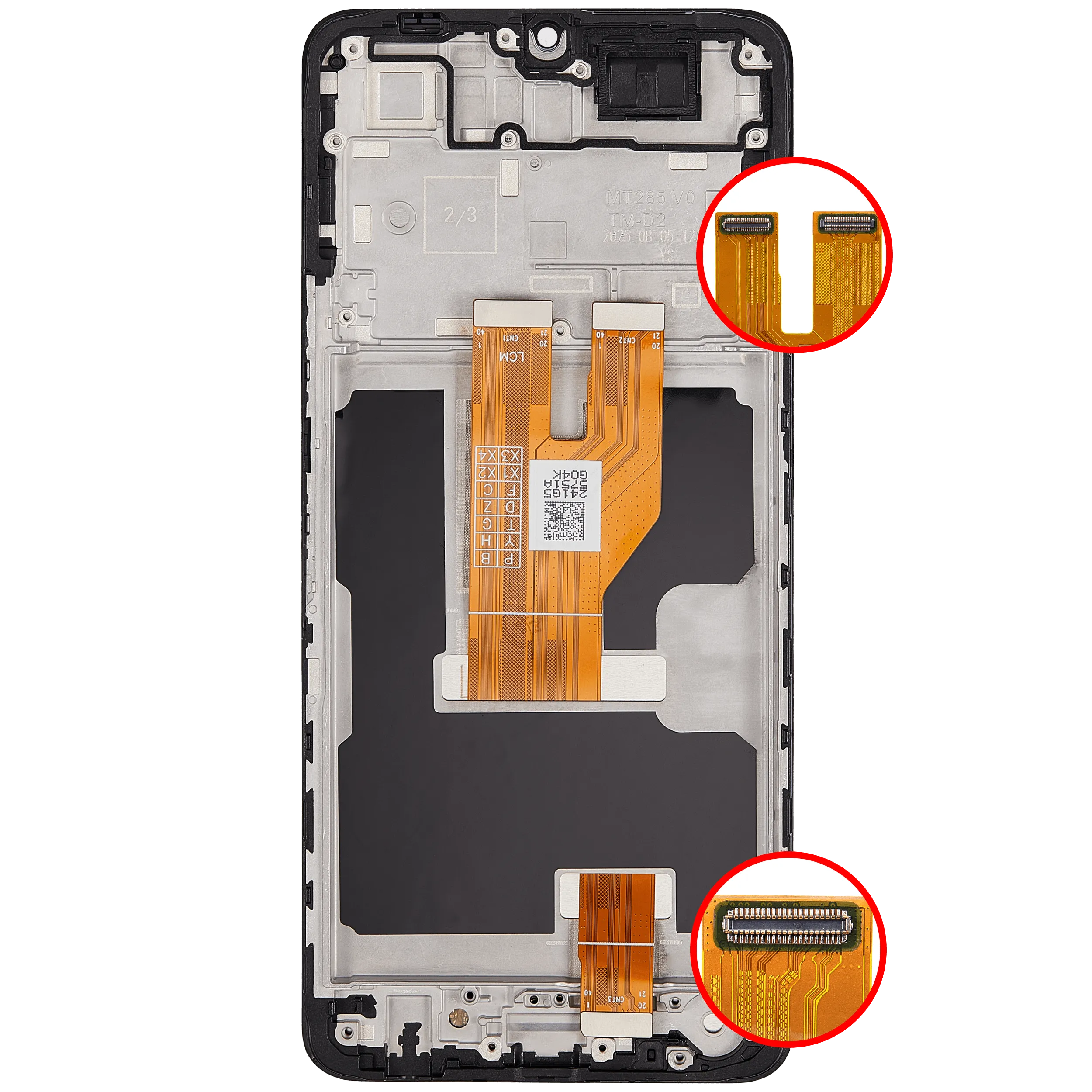 LCD-Display mit Rahmen für Vivo Y04 / Y29s (Refurbished) (Alle Farben)