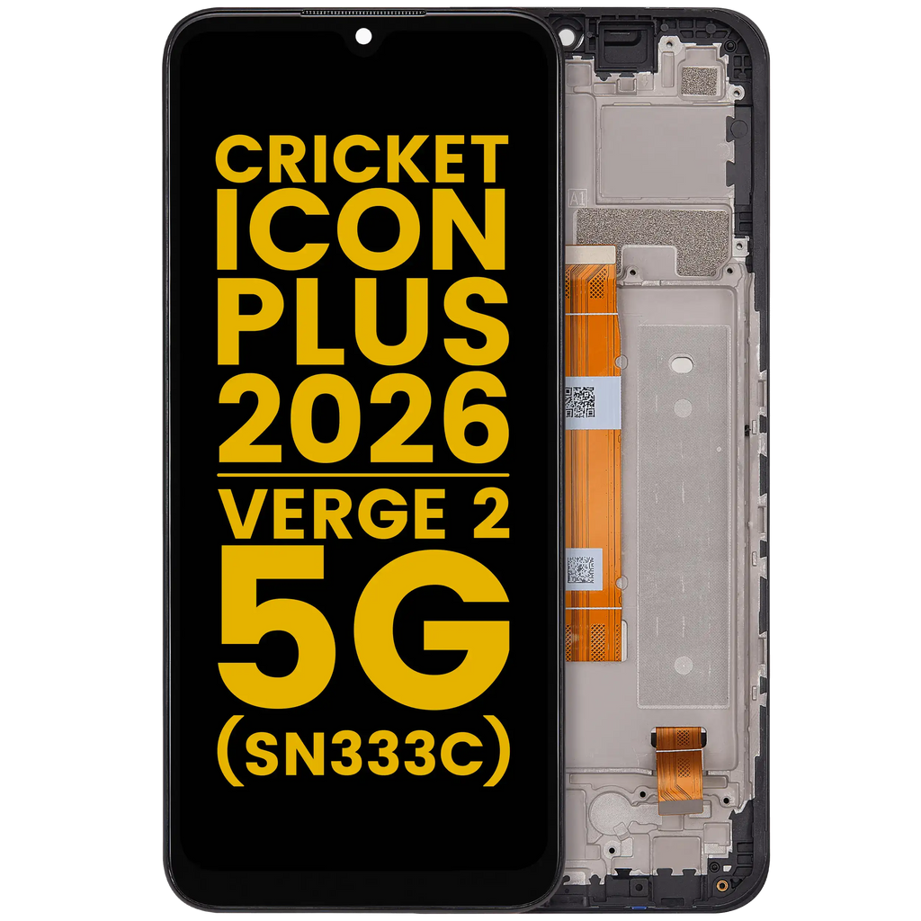 LCD-Display mit Rahmen für Cricket lcon Plus (2026) (SN333C) / AT&T Verge 2 5G (Refurbished) (Alle Farben)