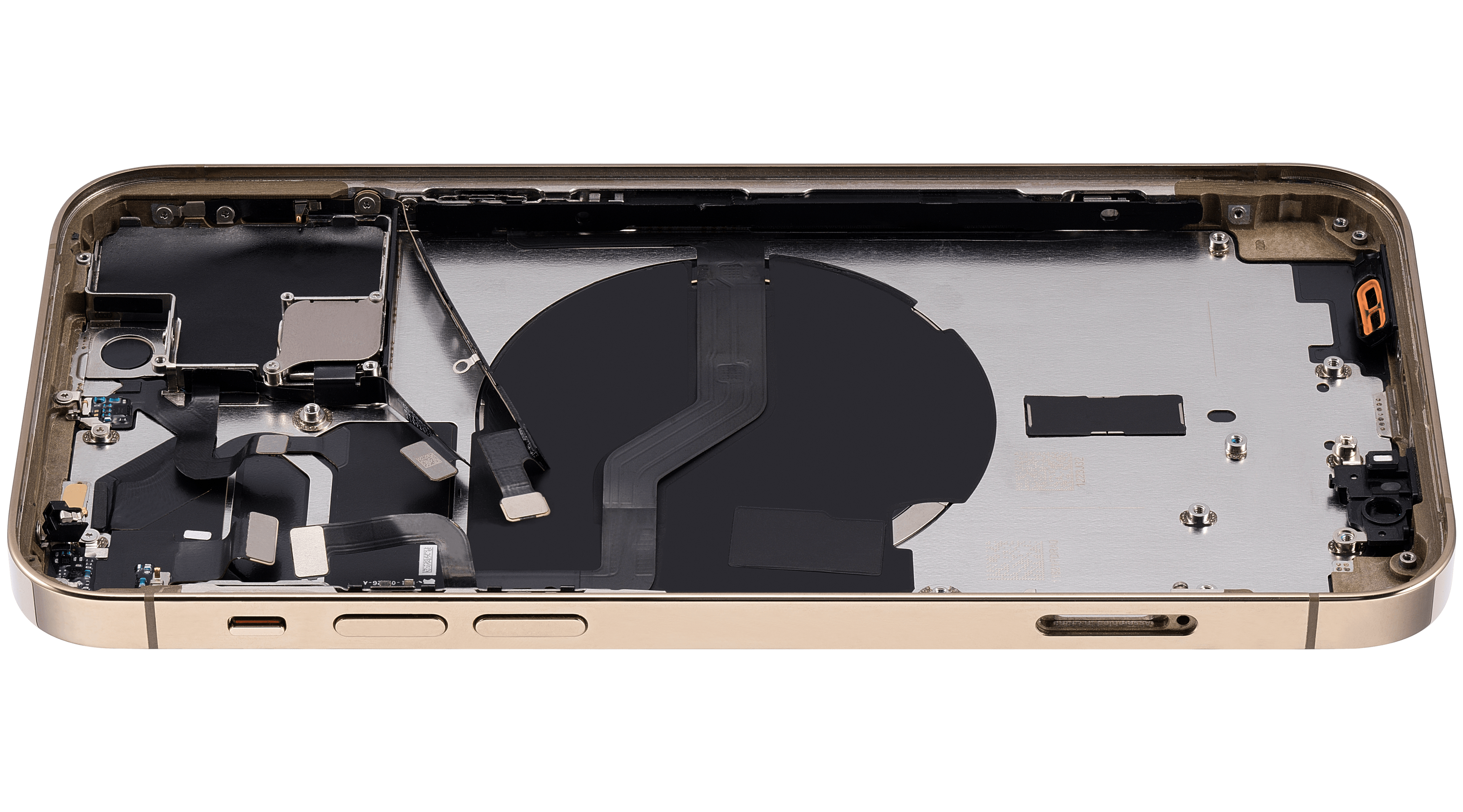 Backcover/Rahmen mit Small Parts für iPhone 12 Pro (EU / Global Version) (gebrauchter OEM-Ausbau, Qualität C) (Gold)