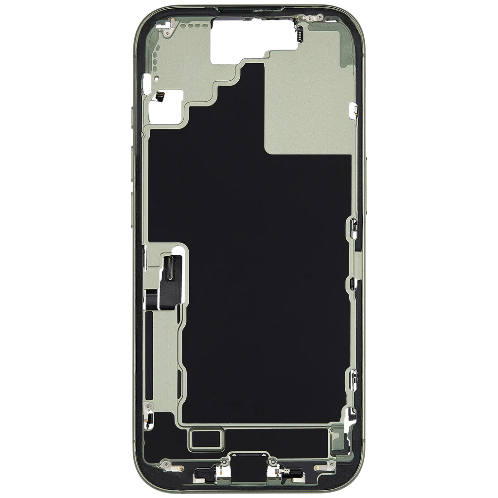 Midframe/Rahmen mit Ladebuchse Flex & Small Parts für iPhone 17 (EU / Global Version) (gebrauchter OEM-Ausbau, Qualität A) (Sage)