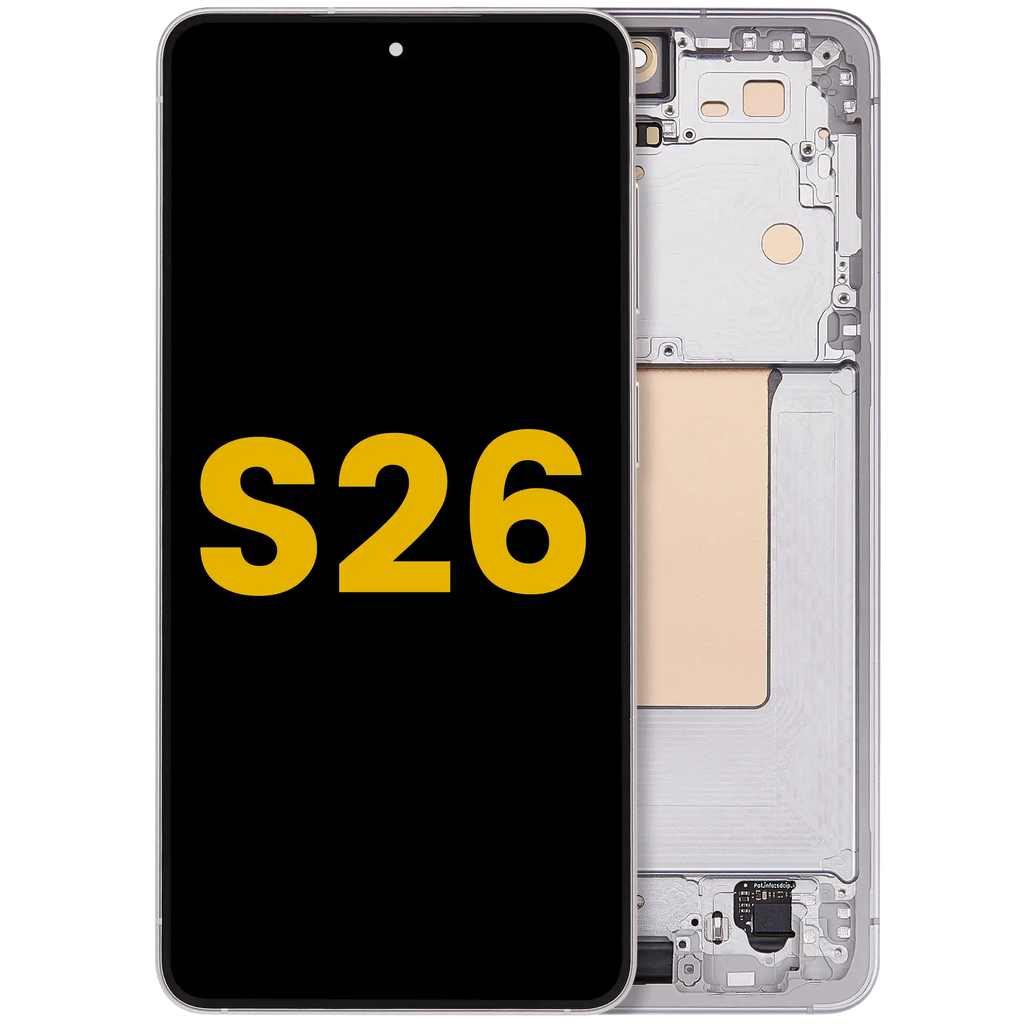 OLED-Display mit Rahmen für Samsung Galaxy S26 5G (US & International) (Refurbished) (Weiß)