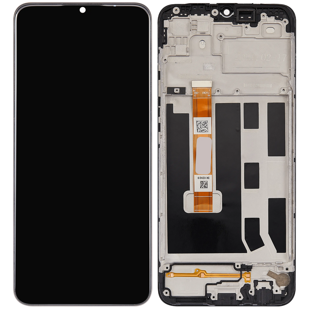 LCD-Display mit Rahmen Compatible für Oppo A35 (2021) (Refurbished) (Alle Farben)