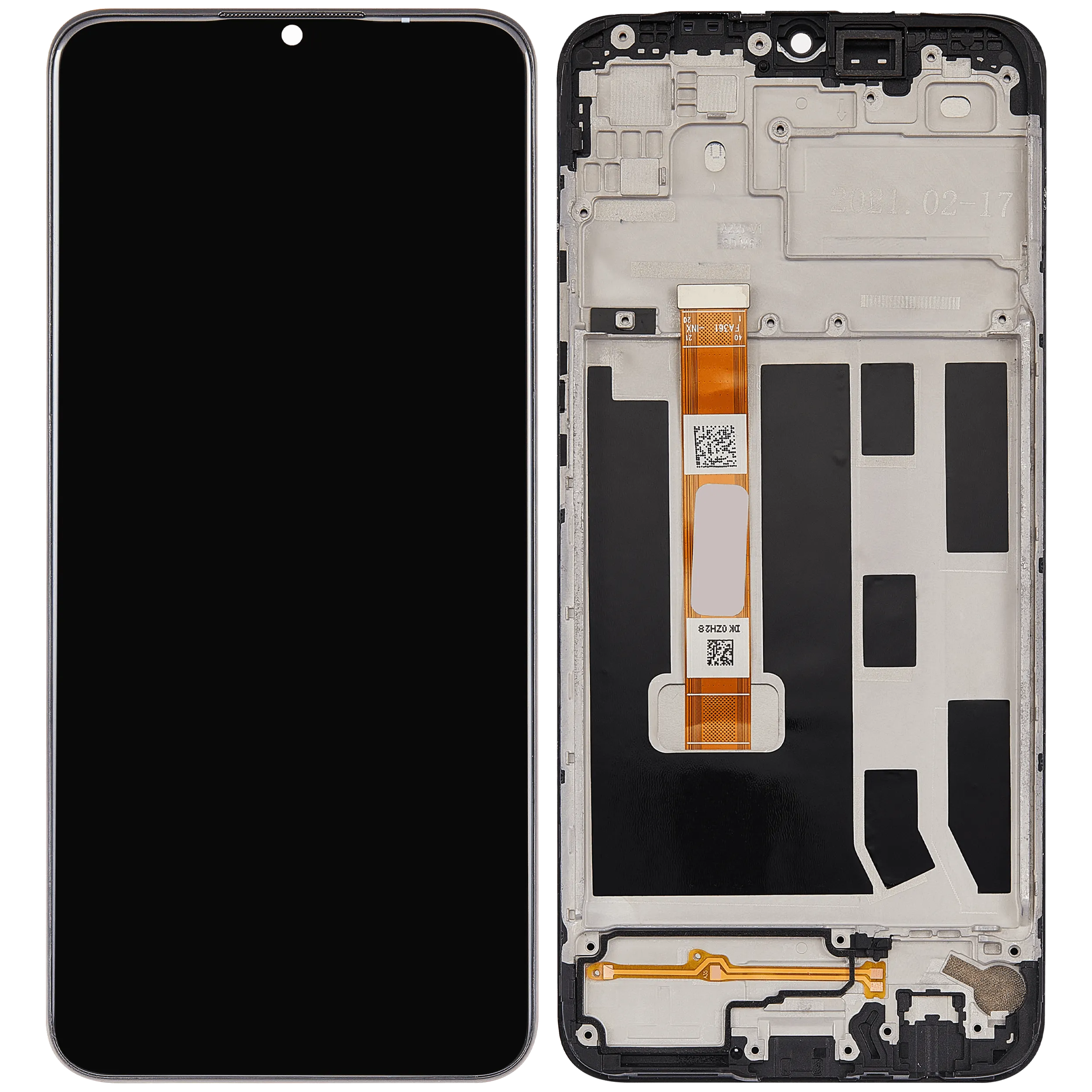 LCD-Display mit Rahmen Compatible für Oppo A35 (2021) (Refurbished) (Alle Farben)