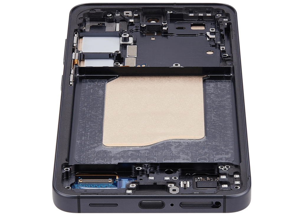 OLED-Display mit Rahmen für Samsung Galaxy S25 5G (US & International) (Aftermarket Plus) (Blau Schwarz)