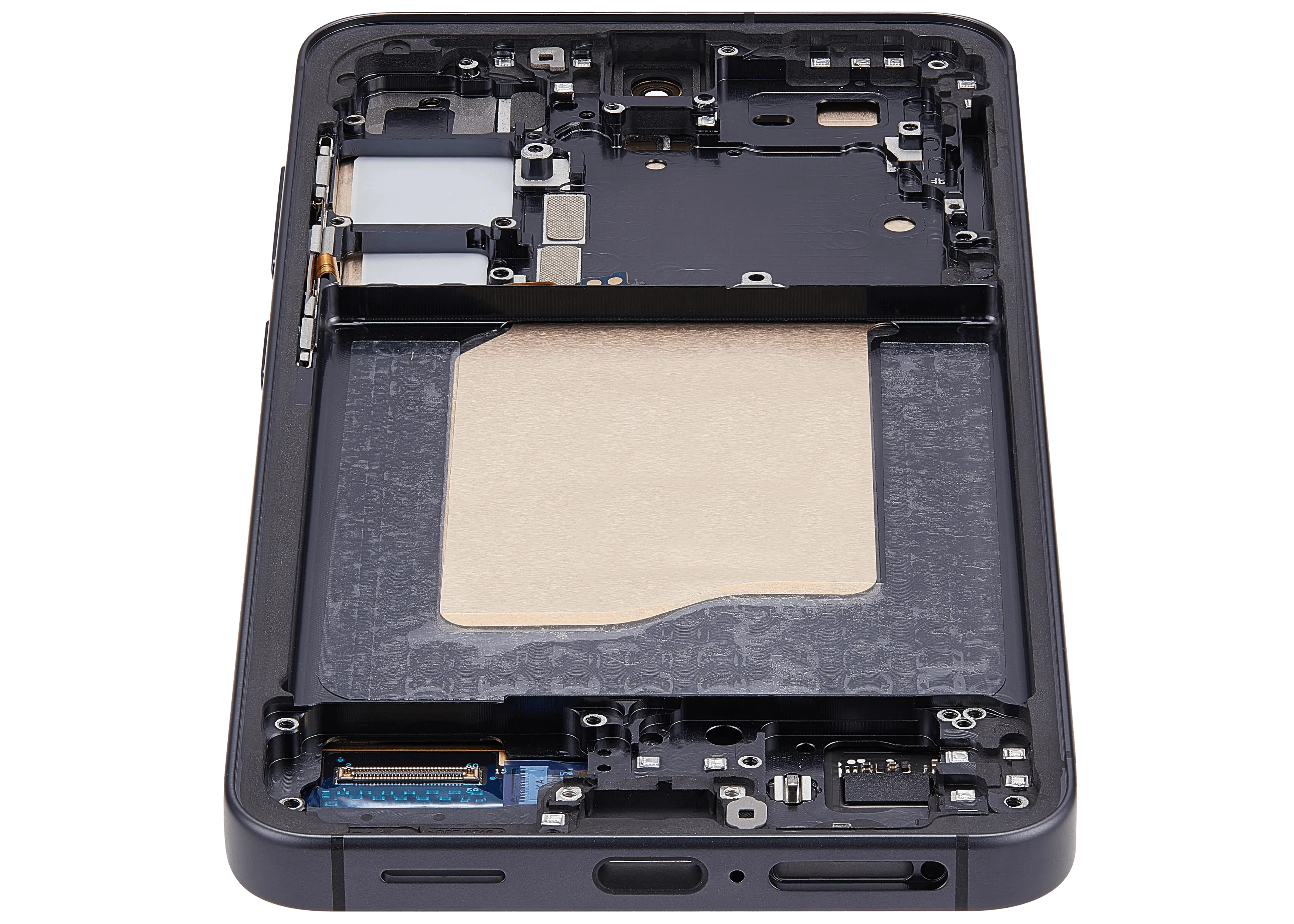 OLED-Display mit Rahmen für Samsung Galaxy S25 5G (US & International) (Aftermarket Plus) (Blau Schwarz)
