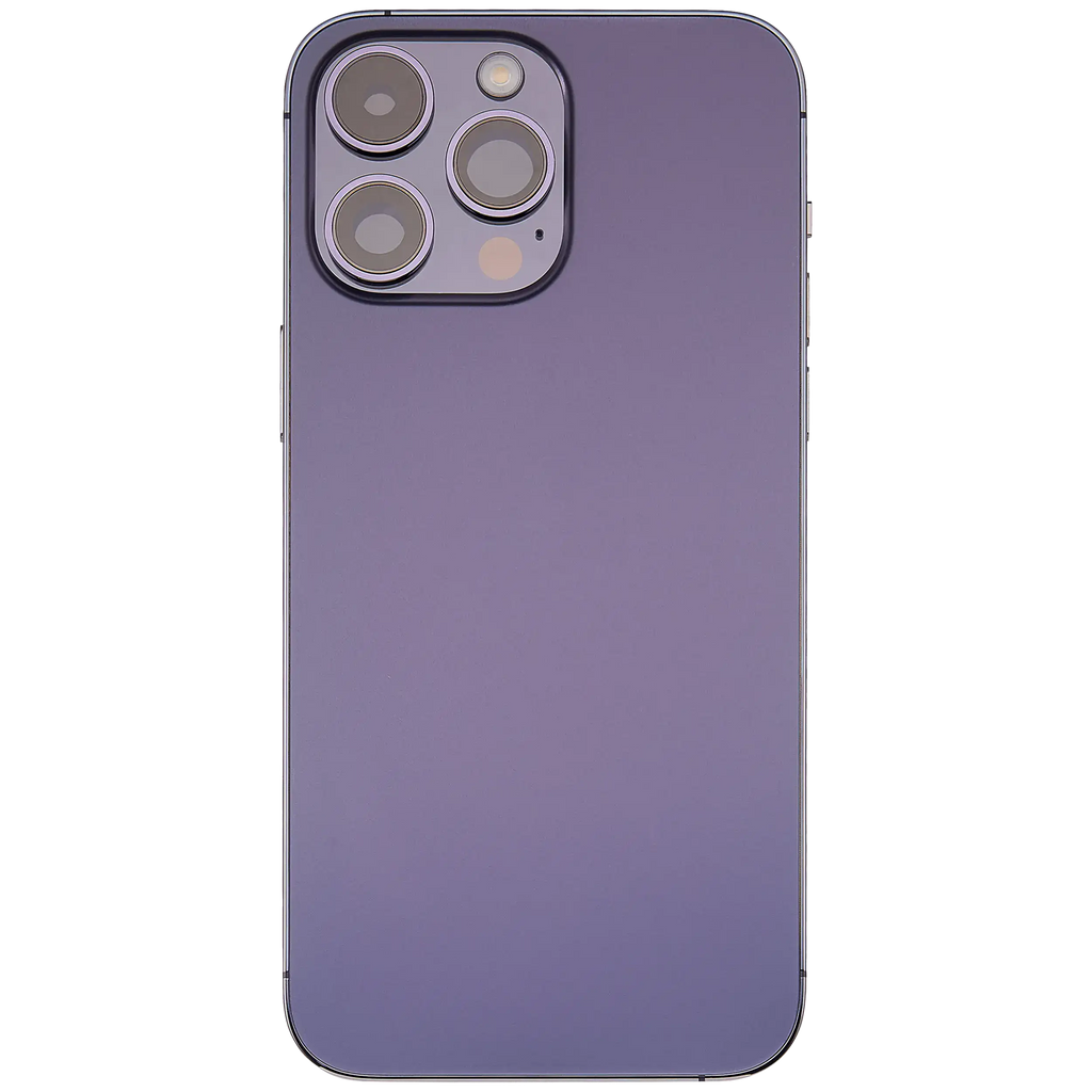 Backcover/Rahmen mit Small Parts für iPhone 14 Pro Max (EU / Global Version) (gebrauchter OEM-Ausbau, Qualität B) (Deep Purple)