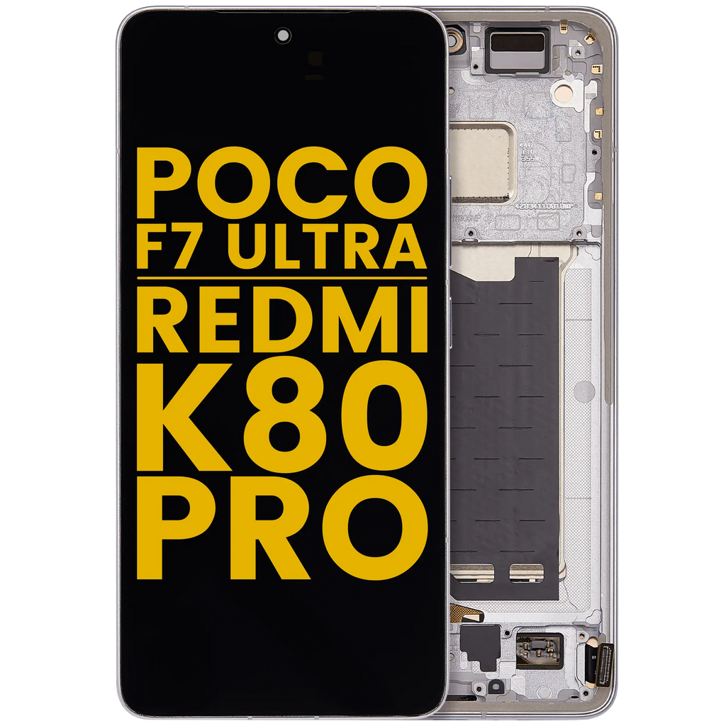 OLED-Display mit Rahmen für Xiaomi Redmi K80 Pro (Refurbished) Weiß