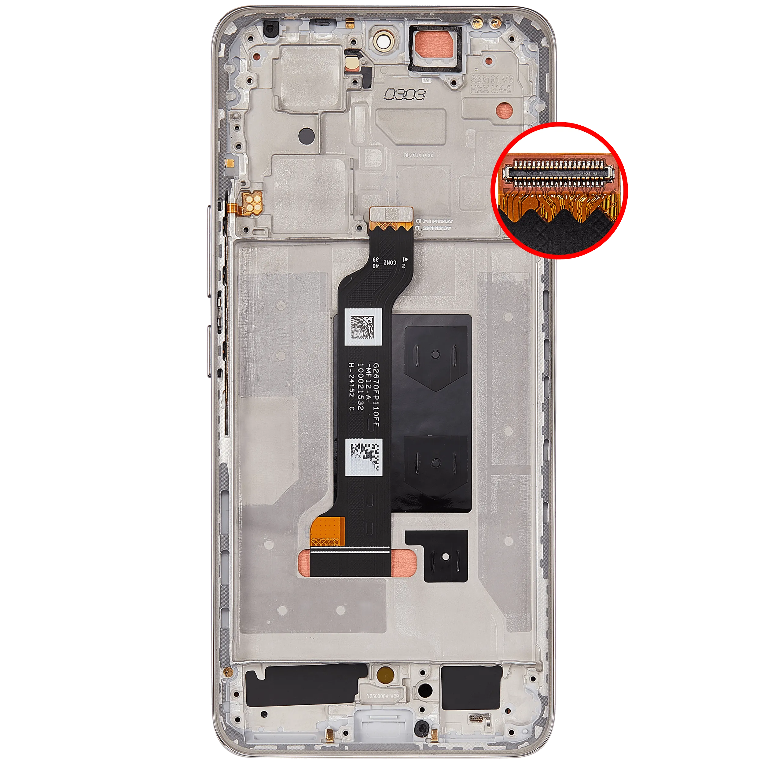 OLED-Display mit Rahmen für Honor 200 (Refurbished) (Coral Pink)