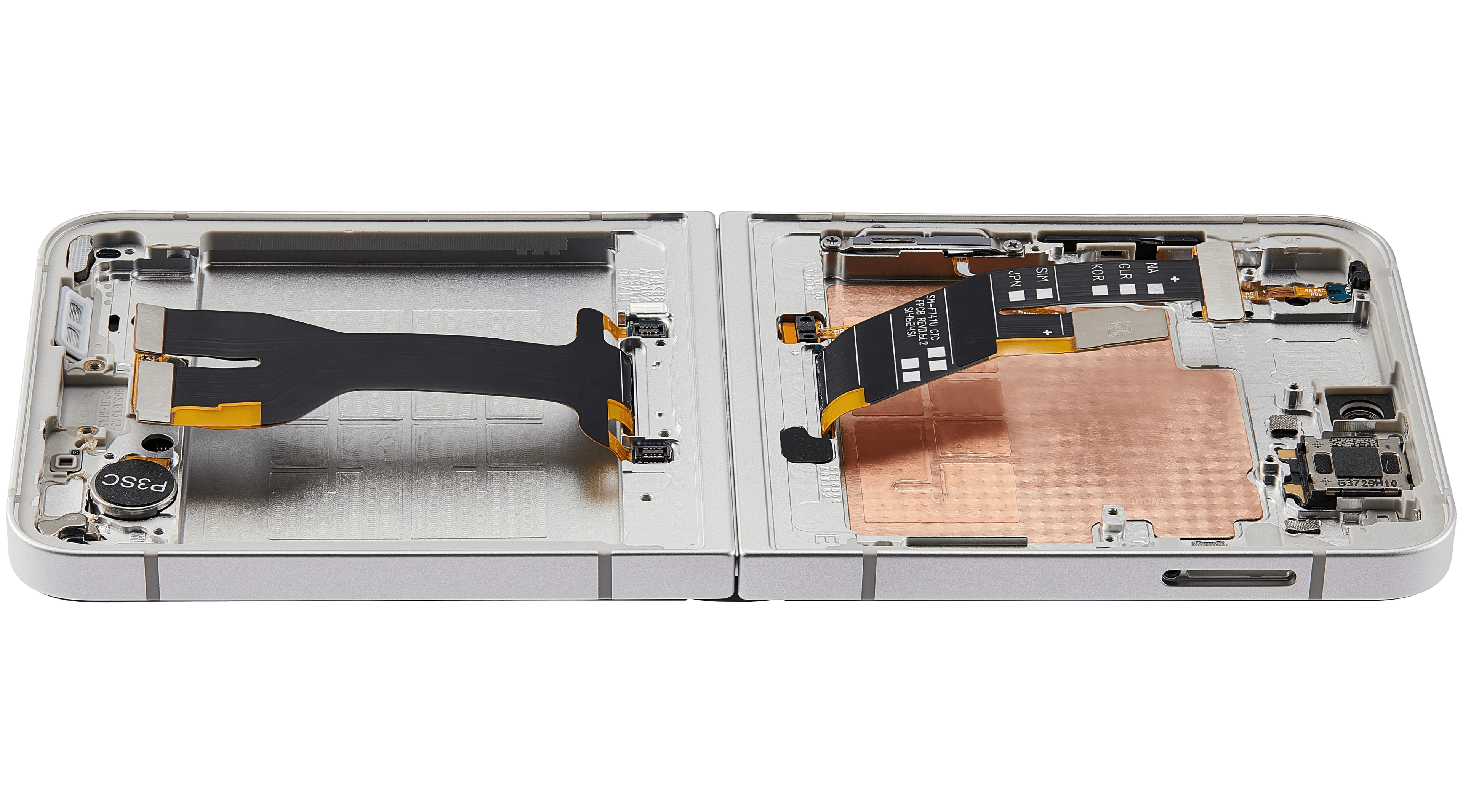 Inner OLED-Display mit Rahmen Compatible für Samsung Galaxy Z Flip 7 FE 5G (F761) (US & International) (Refurbished) (Silver Shadow)