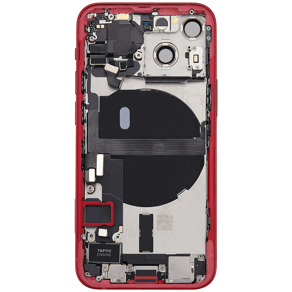 Backcover/Rahmen mit Ladebuchse Flex & Small Parts für iPhone 13 Mini (EU / Global Version) (gebrauchter OEM-Ausbau, Qualität C) (Rot)