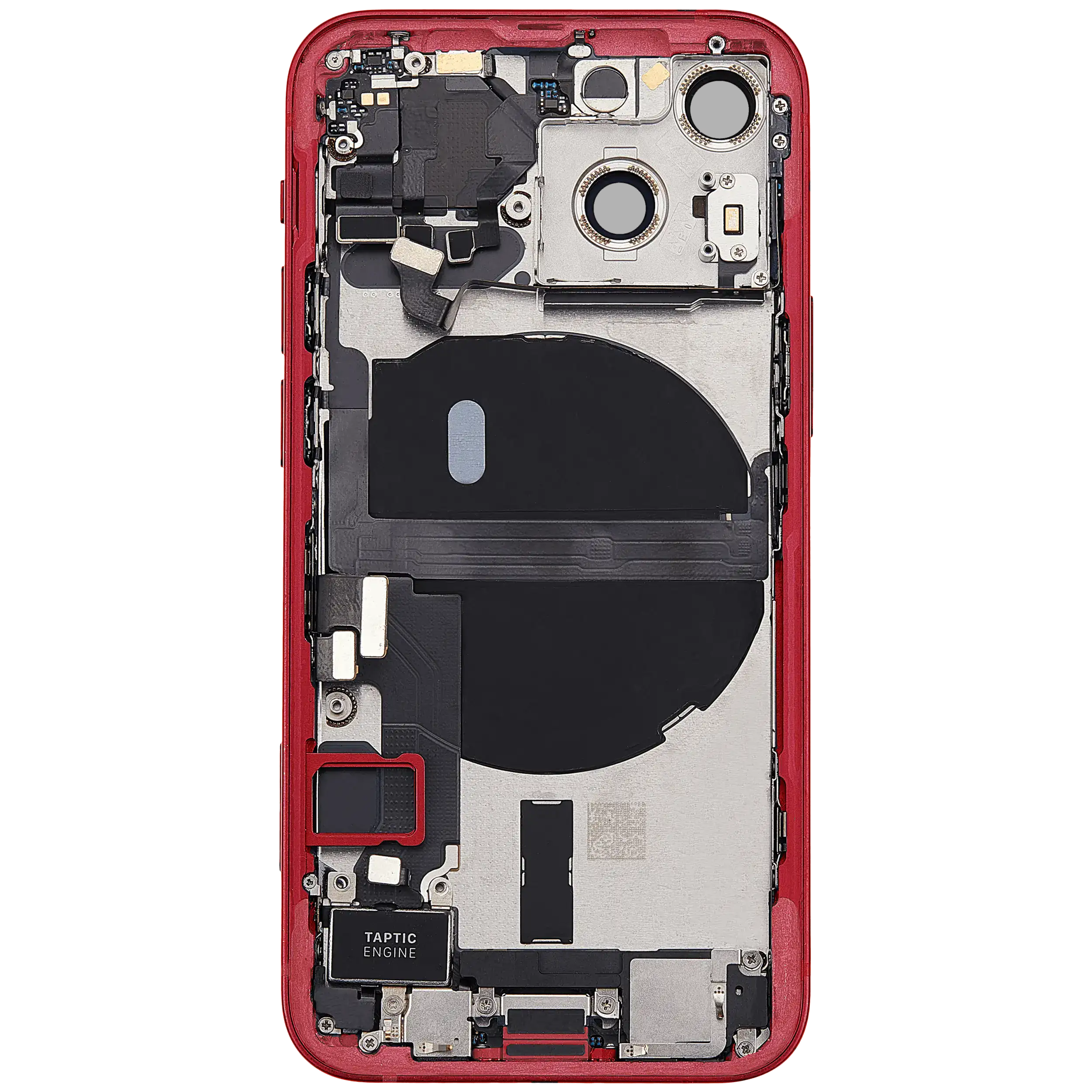 Backcover/Rahmen mit Ladebuchse Flex & Small Parts für iPhone 13 Mini (EU / Global Version) (gebrauchter OEM-Ausbau, Qualität C) (Rot)