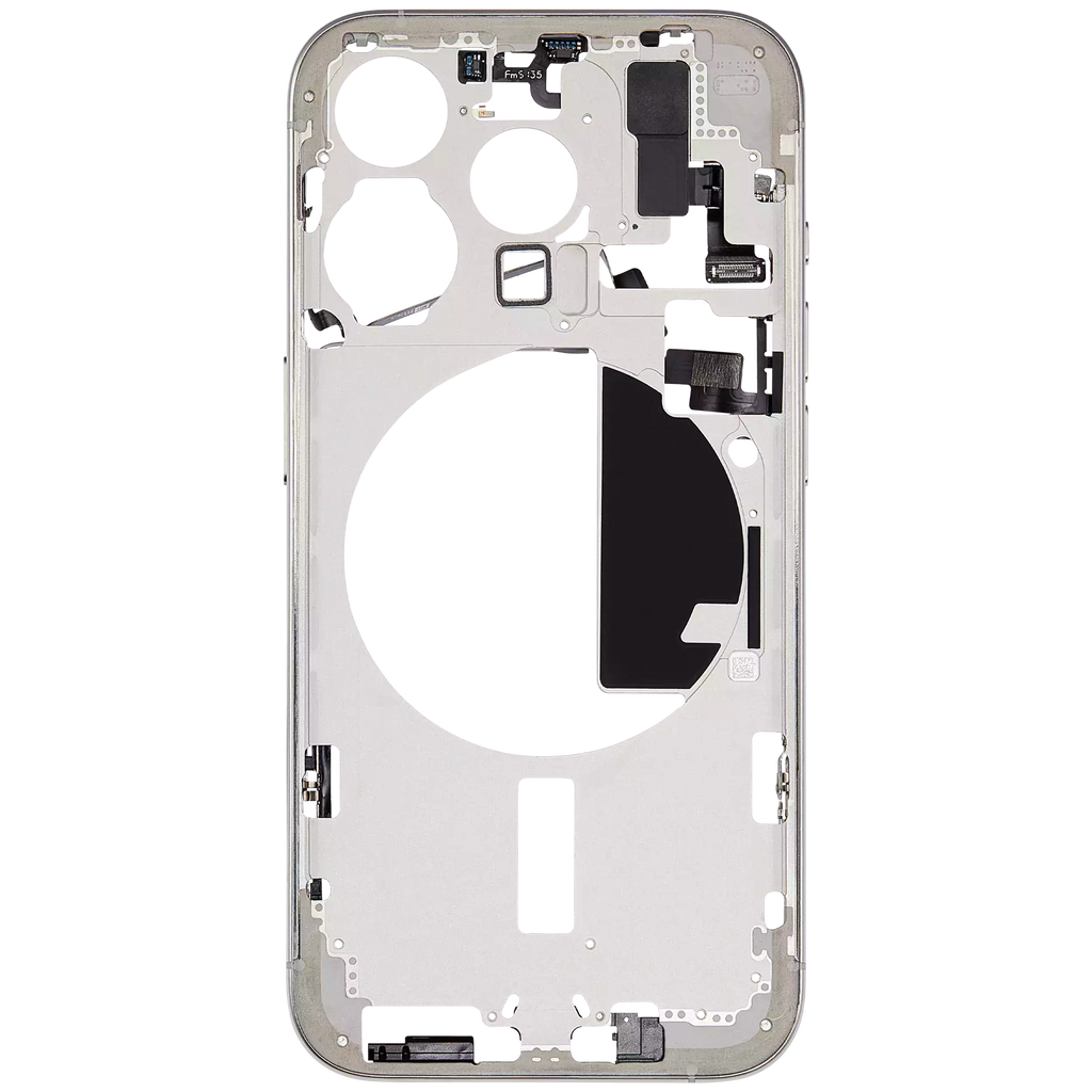 Midframe/Rahmen mit Small Parts für iPhone 15 Pro (EU / Global Version) (Aftermarket Plus) (Weiß Titanium)