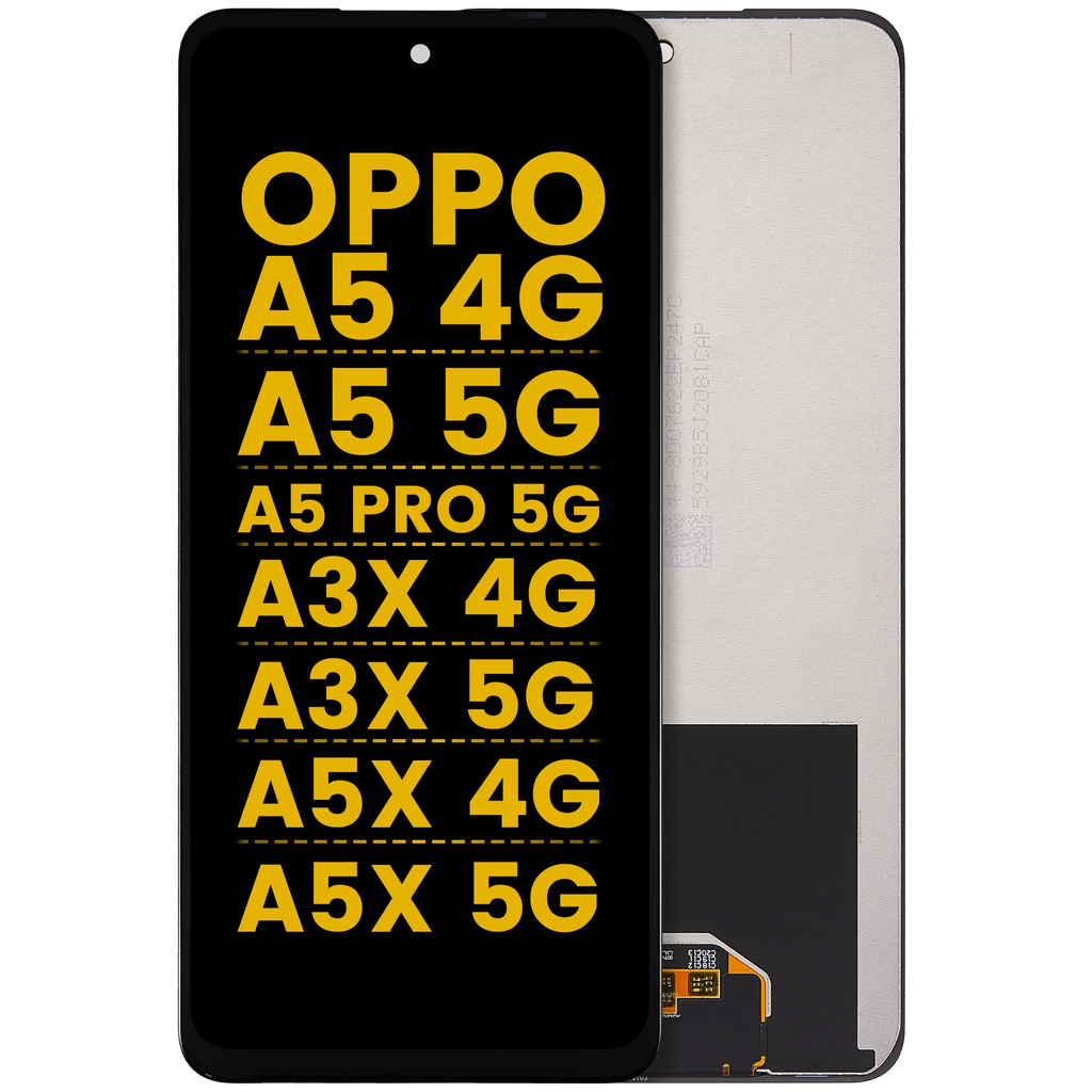 LCD-Display ohne Rahmen Compatible für OPPO A5 4G / A5 5G / A5 Pro 5G / A3x 4G / A3x 5G / A5x 4G / A5x 5G (Refurbished) (Alle Farben)