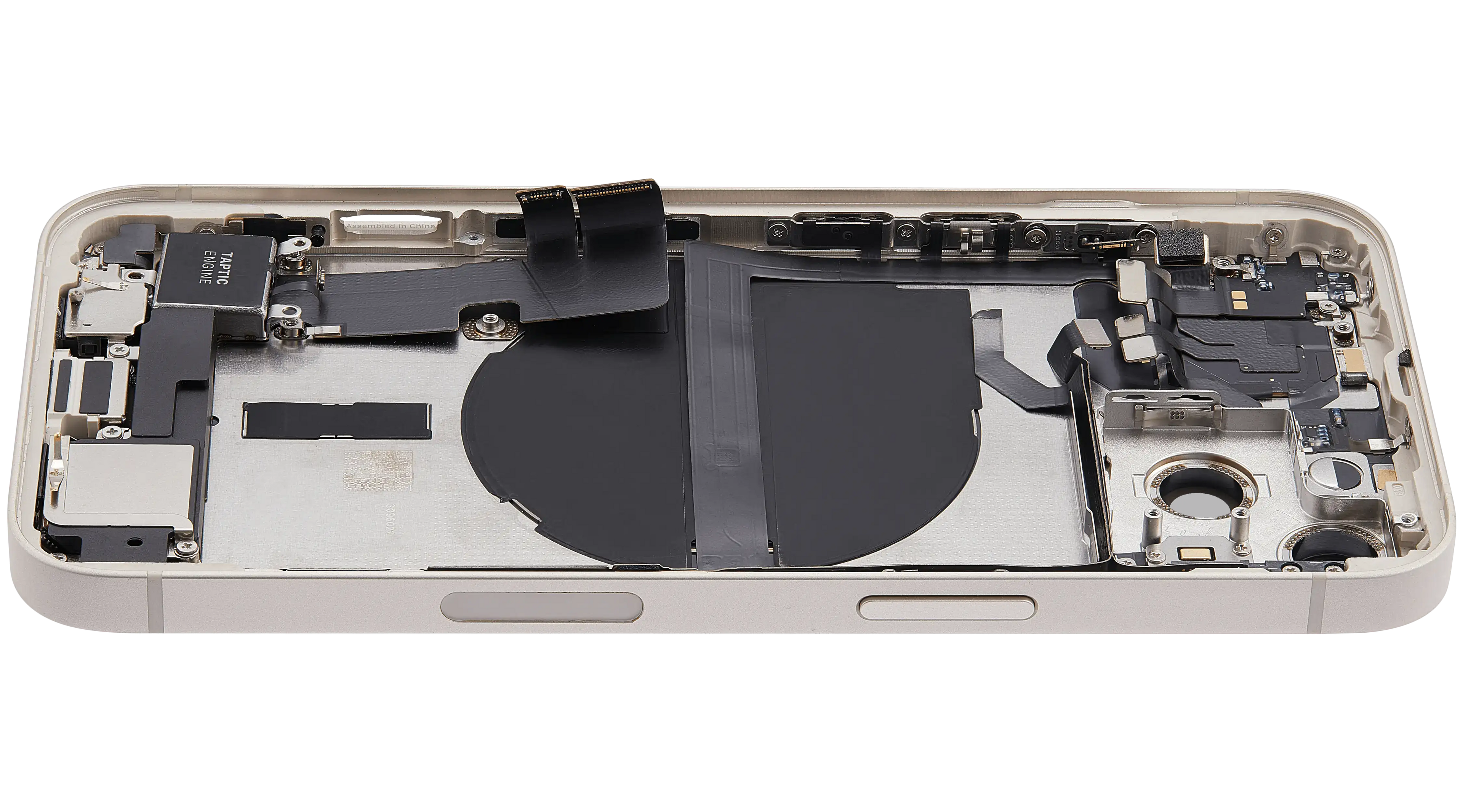 Backcover/Rahmen mit Ladebuchse Flex & Small Parts für iPhone 13 (US-Version) (gebrauchter OEM-Ausbau, Qualität A) (Starlight)