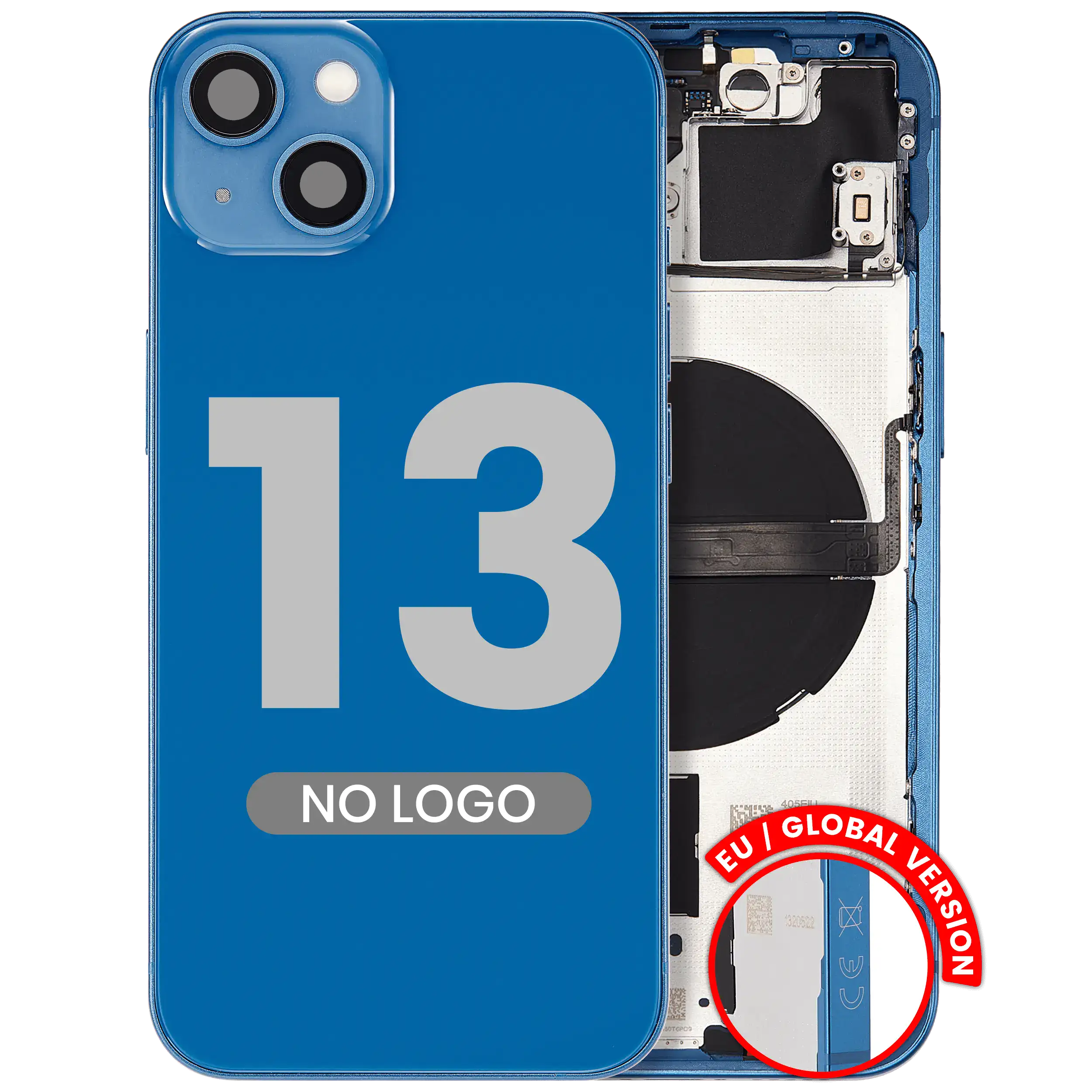 Back Cover/Frame with Small Parts for iPhone 13 (EU / Global Version) (Aftermarket Plus) (Blue)