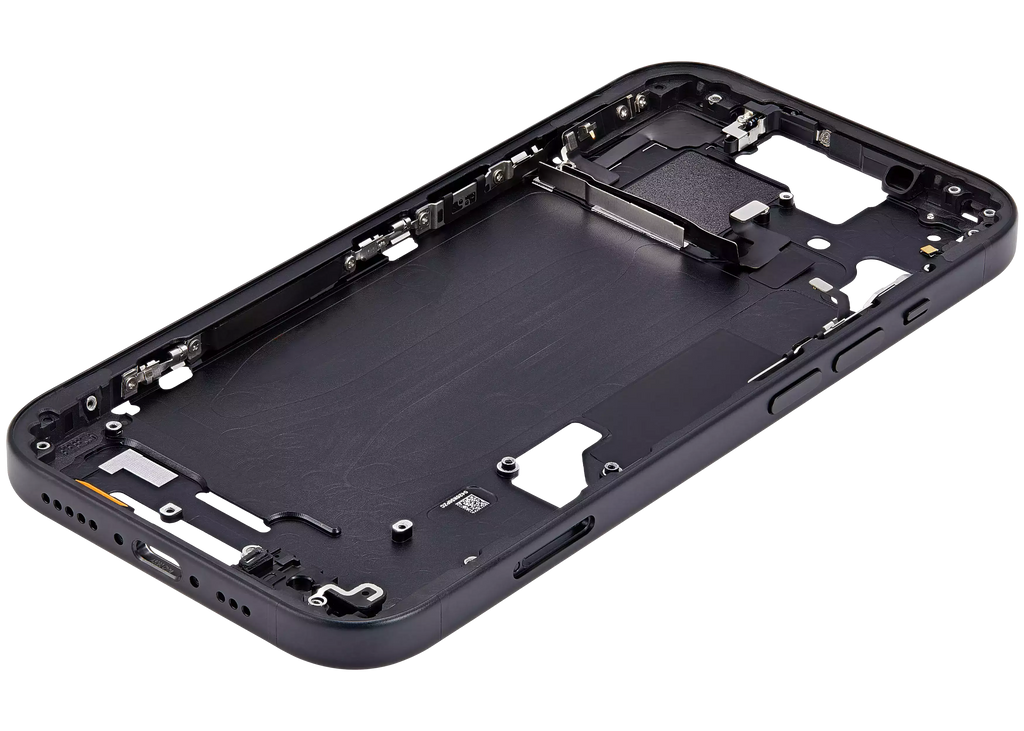 Midframe/Rahmen mit Small Parts für iPhone 15 (EU / Global Version) (Aftermarket Plus) (Schwarz)