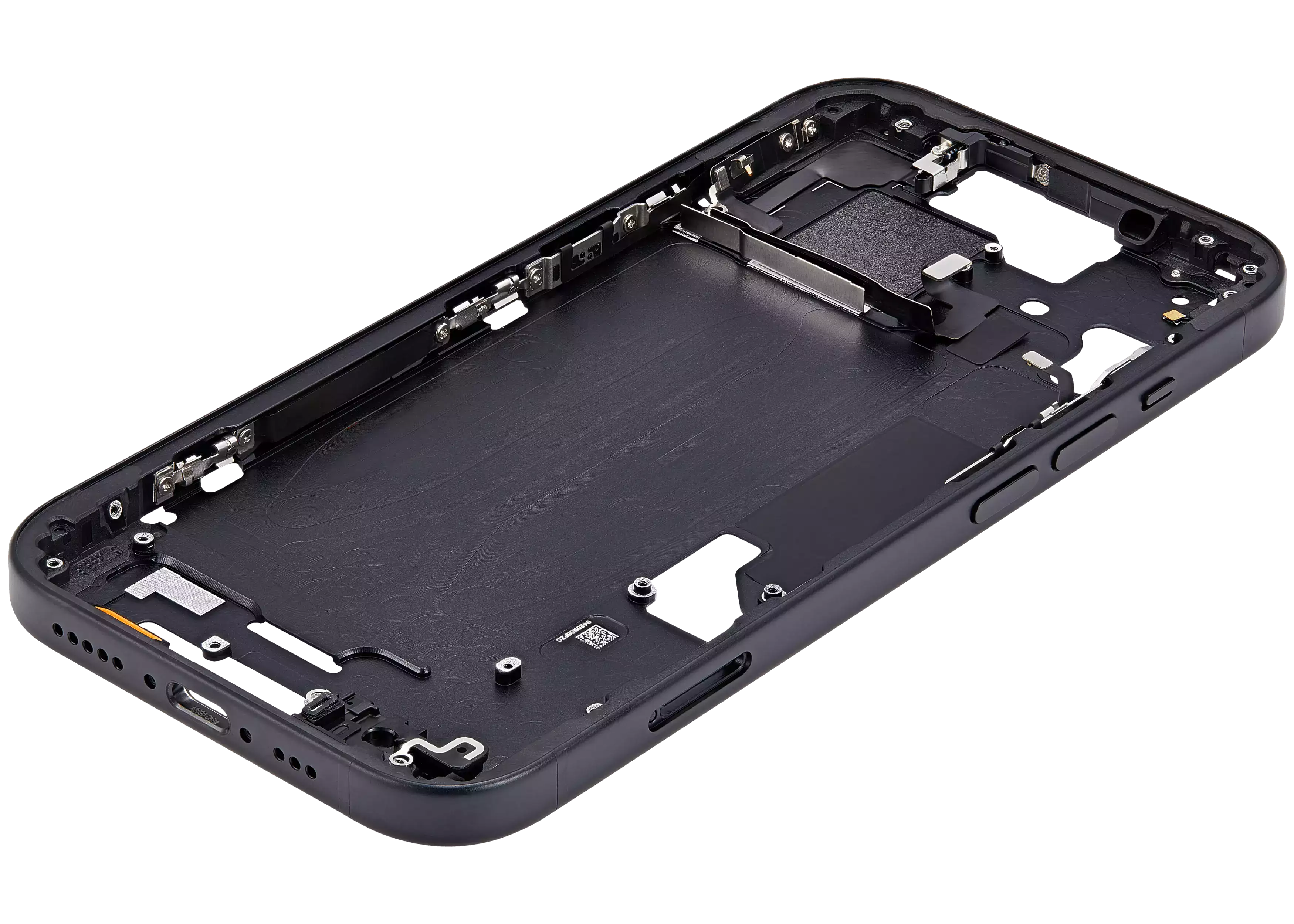 Midframe/Rahmen mit Small Parts für iPhone 15 (EU / Global Version) (Aftermarket Plus) (Schwarz)
