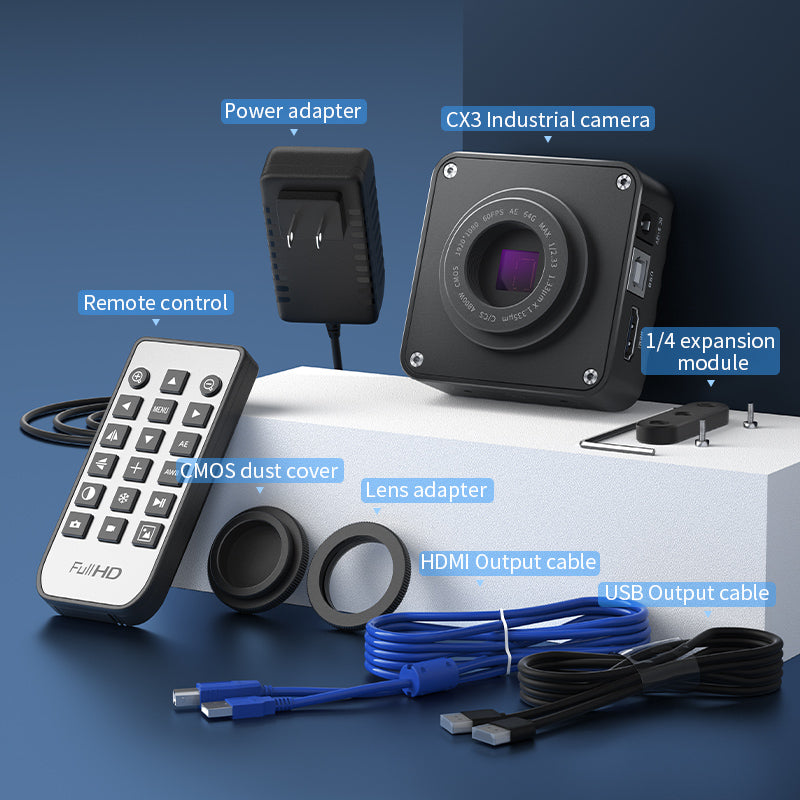 CX3 CMOS Industrial Microscope Camera for C and CS Mounts (110V-220V US Plug) Qianli
