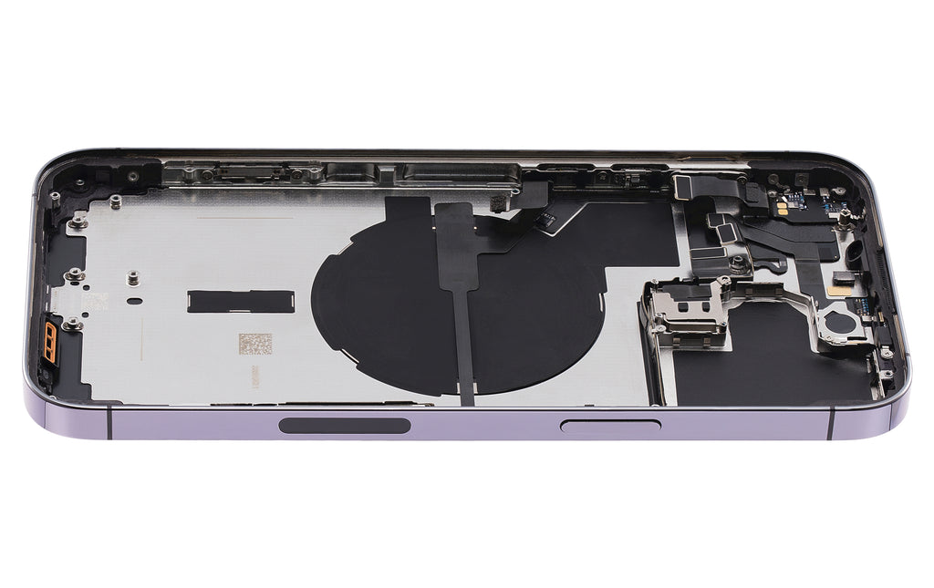 Backcover/Rahmen mit Small Parts für iPhone 14 Pro Max (US-Version) (gebrauchter OEM-Ausbau, Qualität A) (Deep Purple)