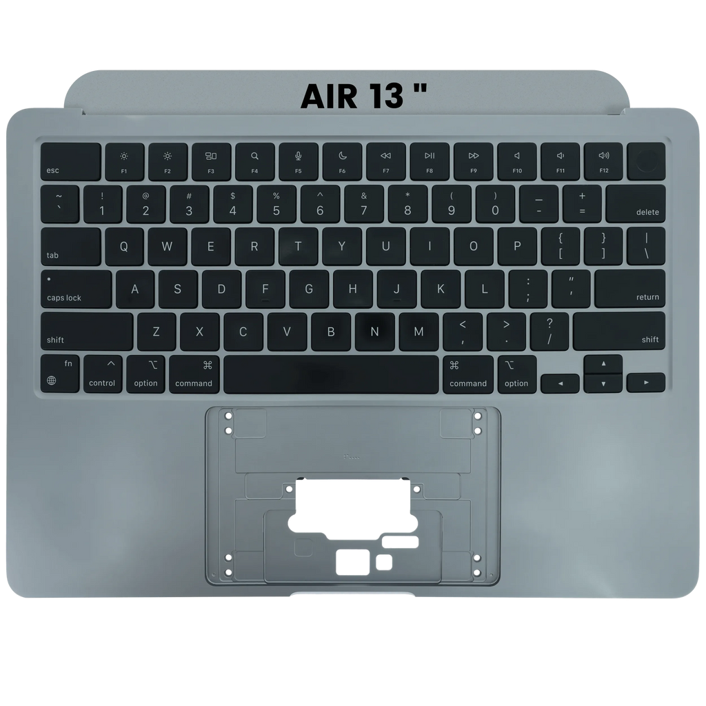 Top Case mit Keyboard (ANSI US) für MacBook Air 13" A2681 (2022) (gebrauchter OEM-Ausbau, Qualität B) (Space Grau)