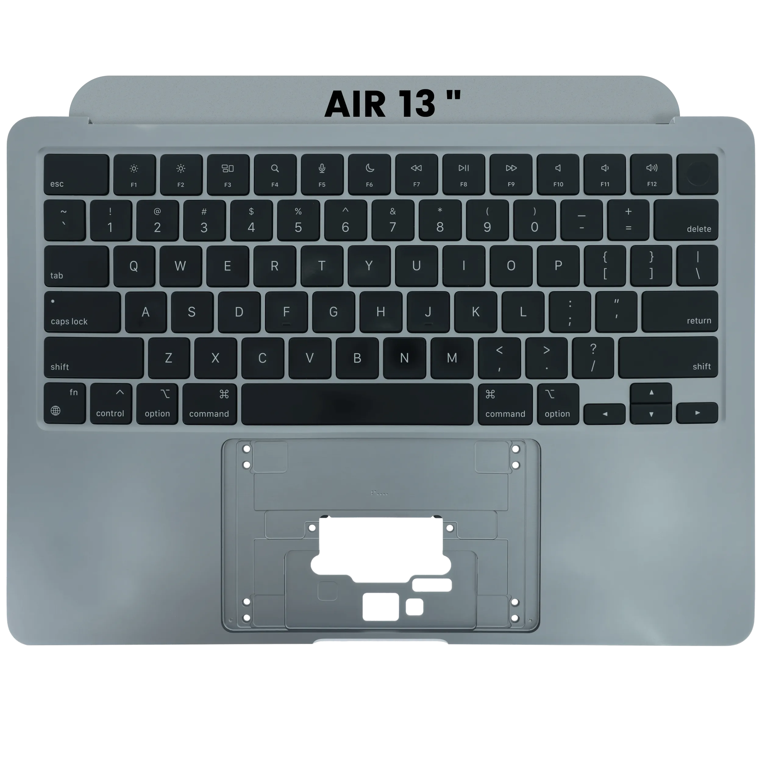 Top Case mit Keyboard (ANSI US) für MacBook Air 13" A2681 (2022) (gebrauchter OEM-Ausbau, Qualität B) (Space Grau)
