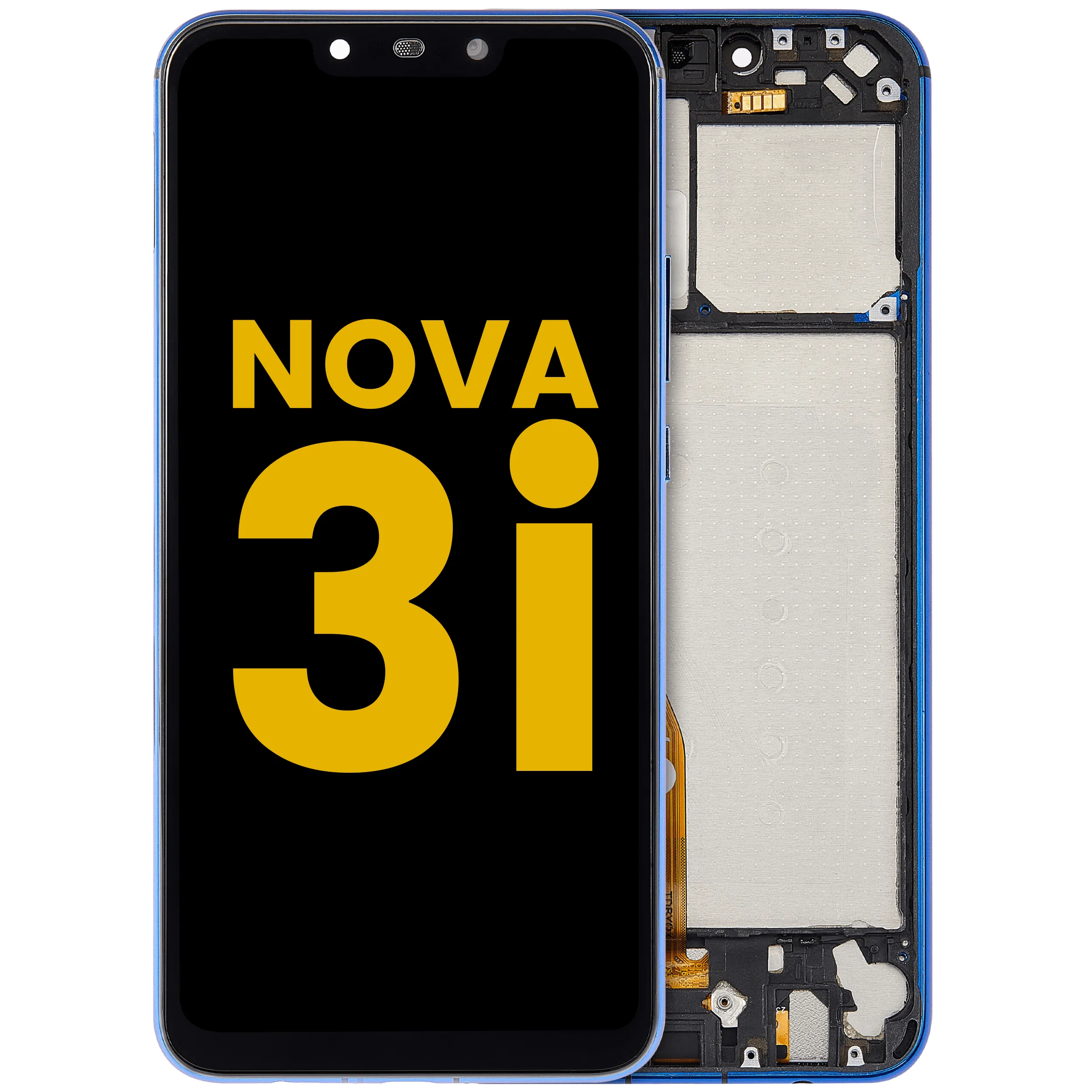LCD-Display mit Rahmen für Huawei Nova 3i (2018) (Refurbished) (Bluenull)