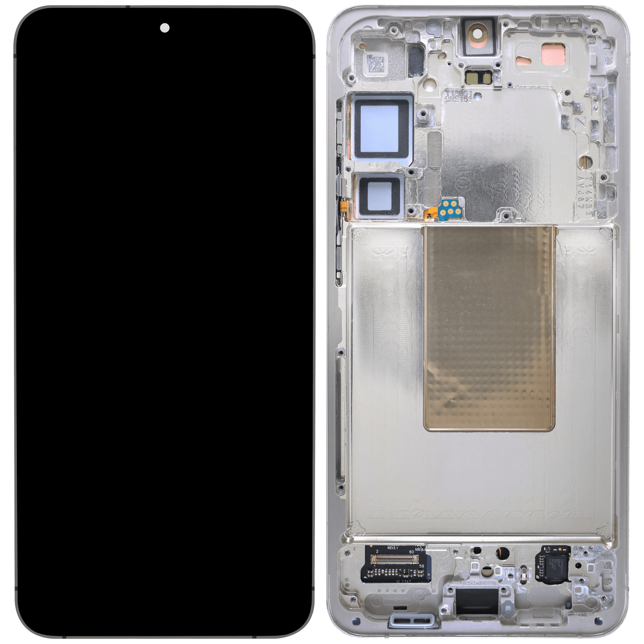 OLED-Display mit Rahmen für Samsung Galaxy S24 Plus (gebrauchter OEM-Ausbau, Qualität B) (Amber Yellow)