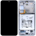 OLED-Display mit Rahmen für Samsung Galaxy S25 5G (US & Internationale Version) (gebrauchter OEM-Ausbau, Qualität B) (Silver Shadow)