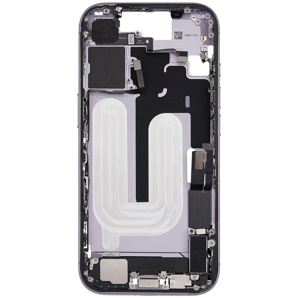 Midframe/Rahmen mit Ladebuchse Flex & Small Parts für iPhone 17 (EU / Global Version) (gebrauchter OEM-Ausbau, Qualität A) (Lavender)