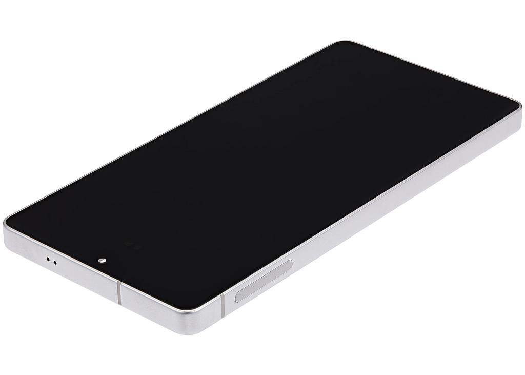 OLED-Display mit Rahmen für Samsung Galaxy S25 Ultra 5G (US & International) (Aftermarket Pro) (120Hz) (Titanium Weiß Silber)