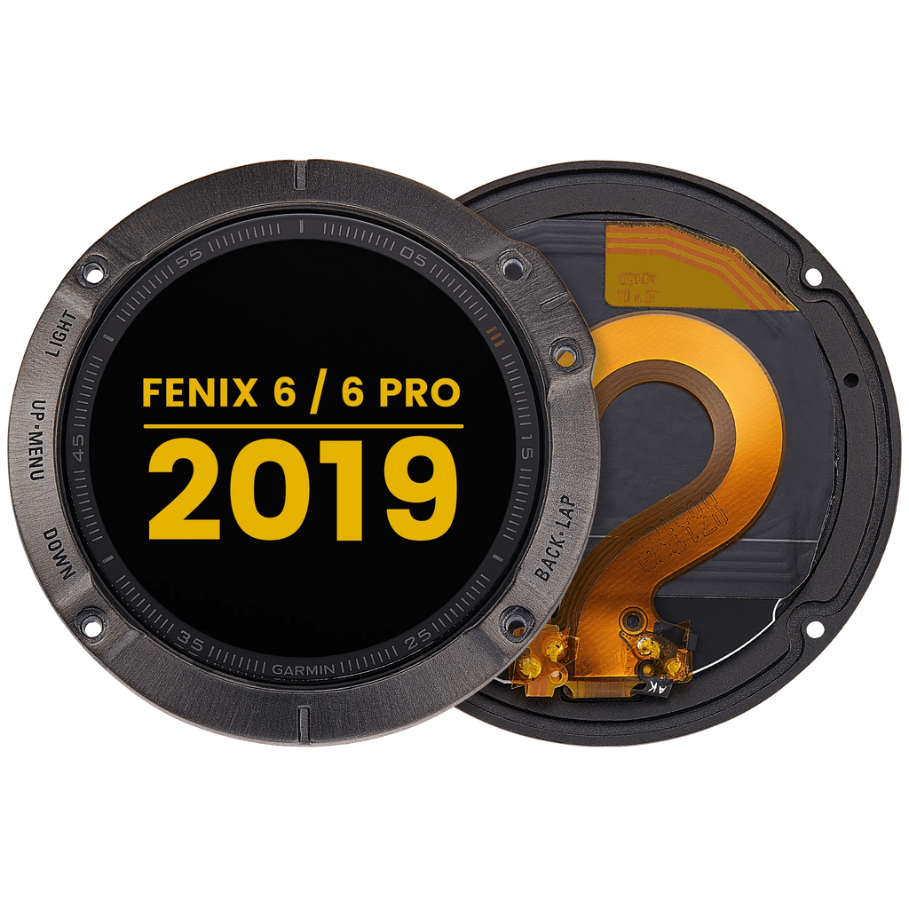 LCD-Display mit Rahmen für Garmin Fenix 6 / 6 Pro (2019) (Premium) (Schwarz)