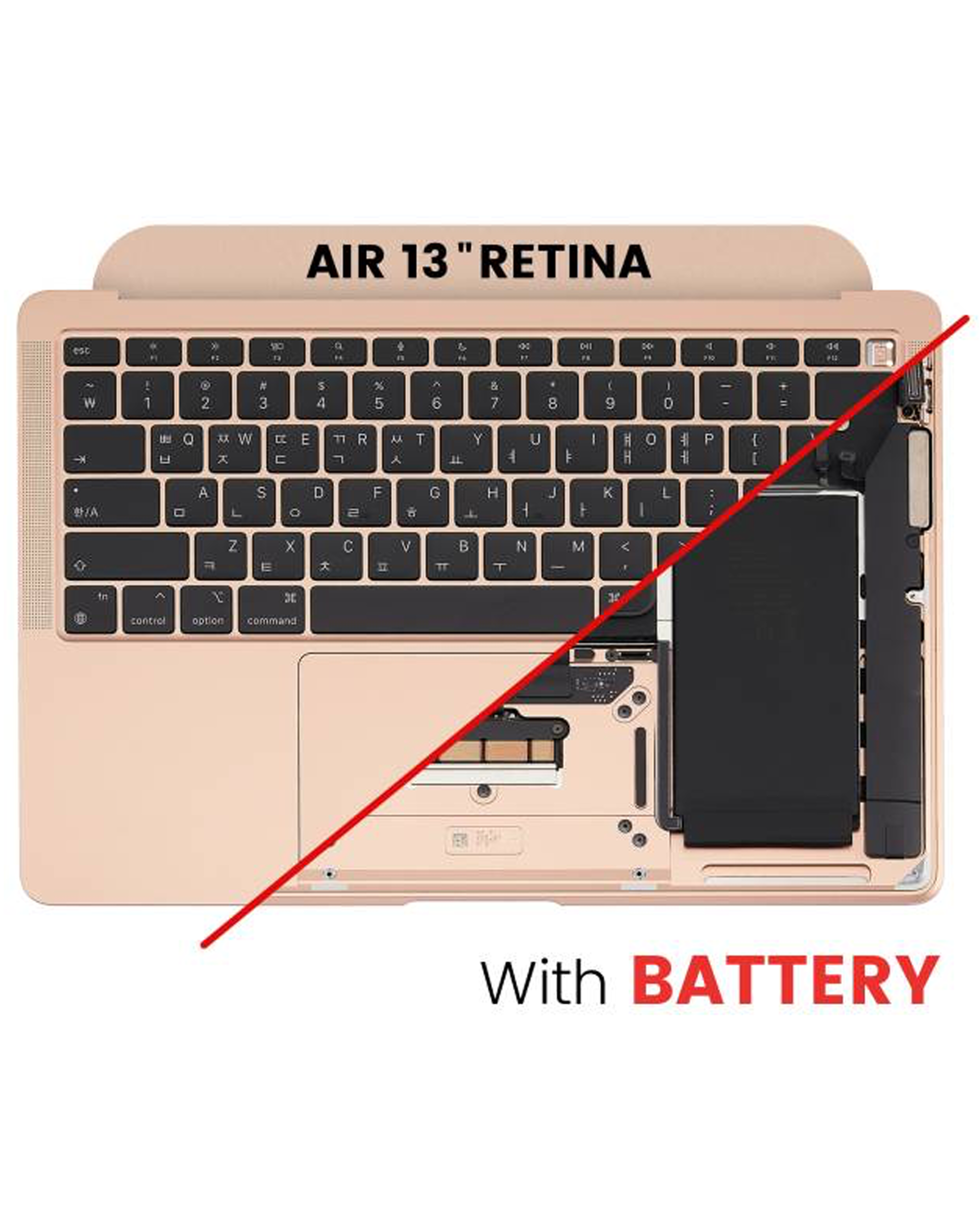 Top Case mit Akku and Keyboard (ANSI US) für MacBook Air 13" A2337 (2020) (gebrauchter OEM-Ausbau, Qualität B/C) (Rose Gold)