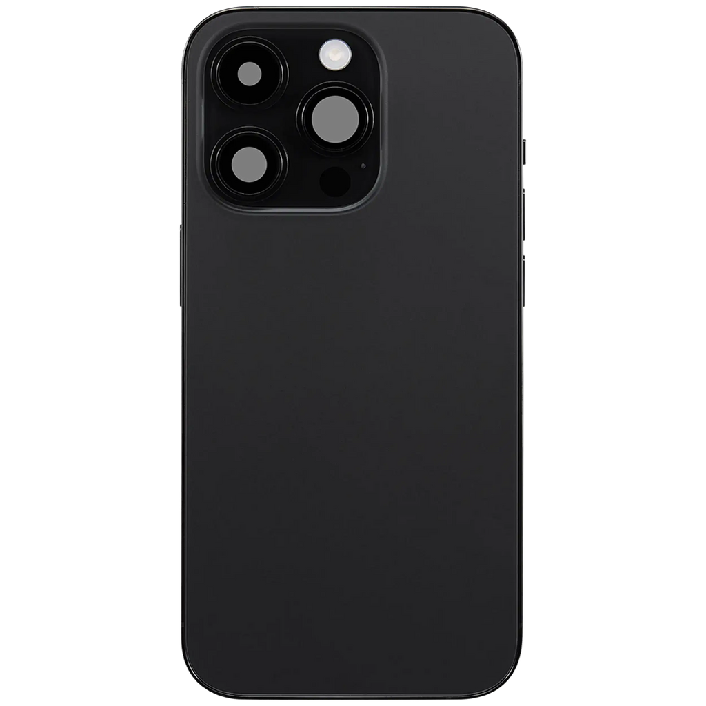 Backcover/Rahmen mit Ladebuchse Flex & Small Parts für iPhone 14 Pro (US-Version) (gebrauchter OEM-Ausbau, Qualität A) (Space Schwarz)
