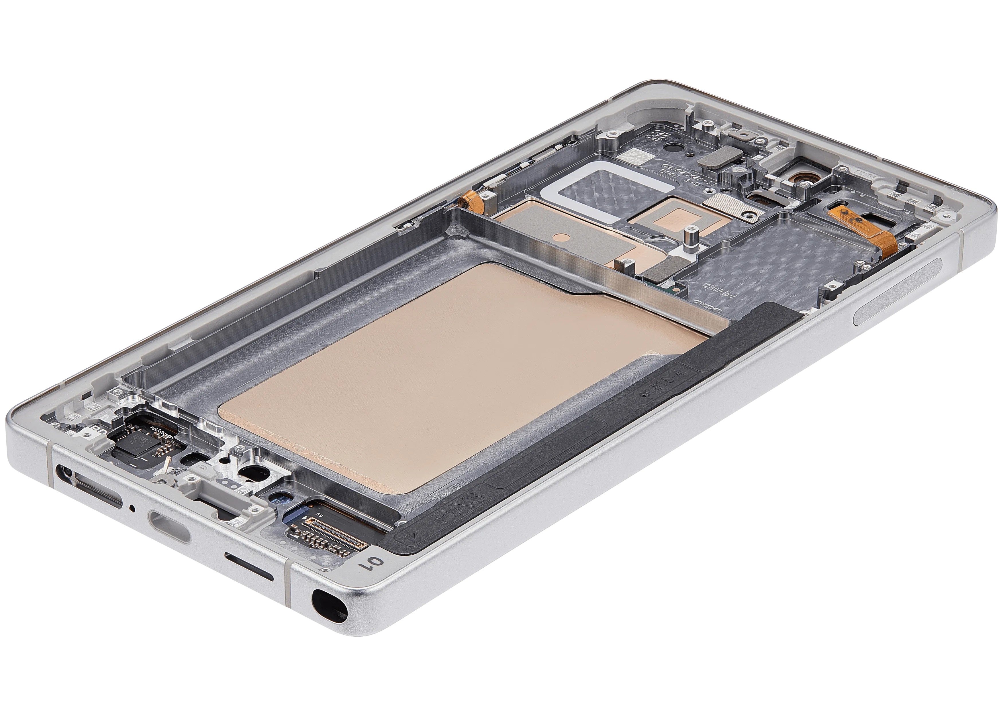OLED-Display mit Rahmen für Samsung Galaxy S25 Ultra 5G (US & International) (Aftermarket Pro) (120Hz) (Titanium Weiß Silber)