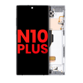 OLED-Display mit Rahmen für Samsung Galaxy Note 10 Plus/5G, Weiß (Afterm. Plus)
