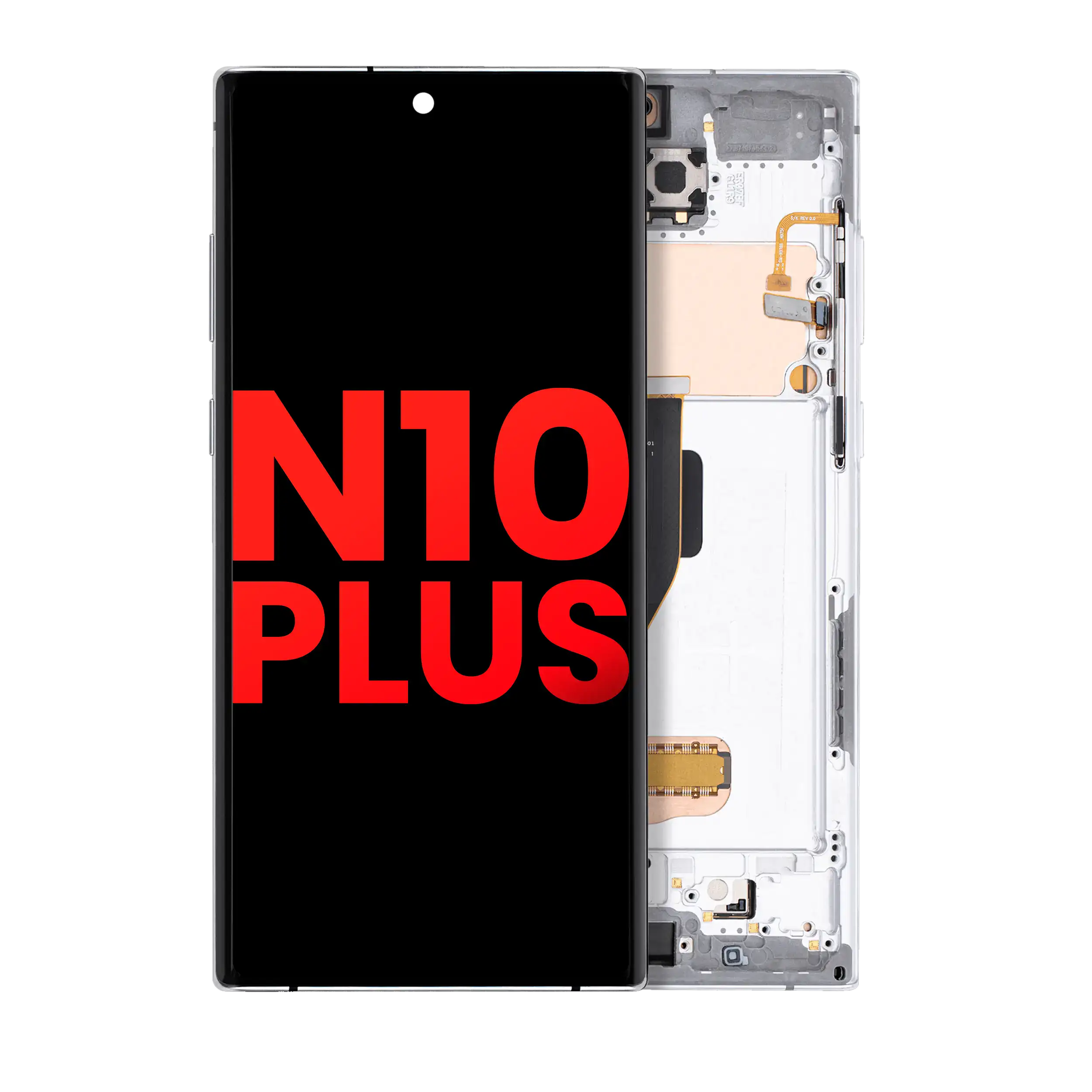 OLED-Display mit Rahmen für Samsung Galaxy Note 10 Plus/5G, Weiß (Afterm. Plus)