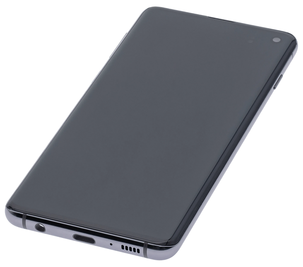 OLED-Display mit Rahmen für Samsung Galaxy S10 (Aftermarket Plus) (Prism / Ceramic Black)